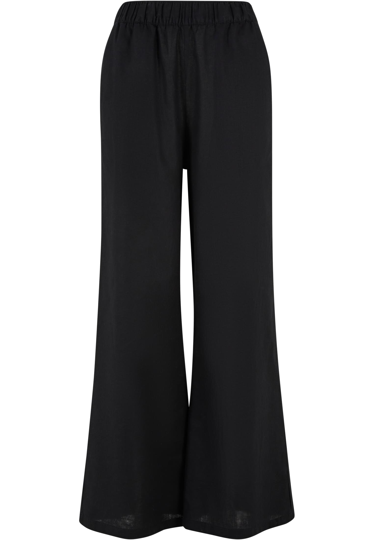 Ladies Linen Mixed Wide Pants | black