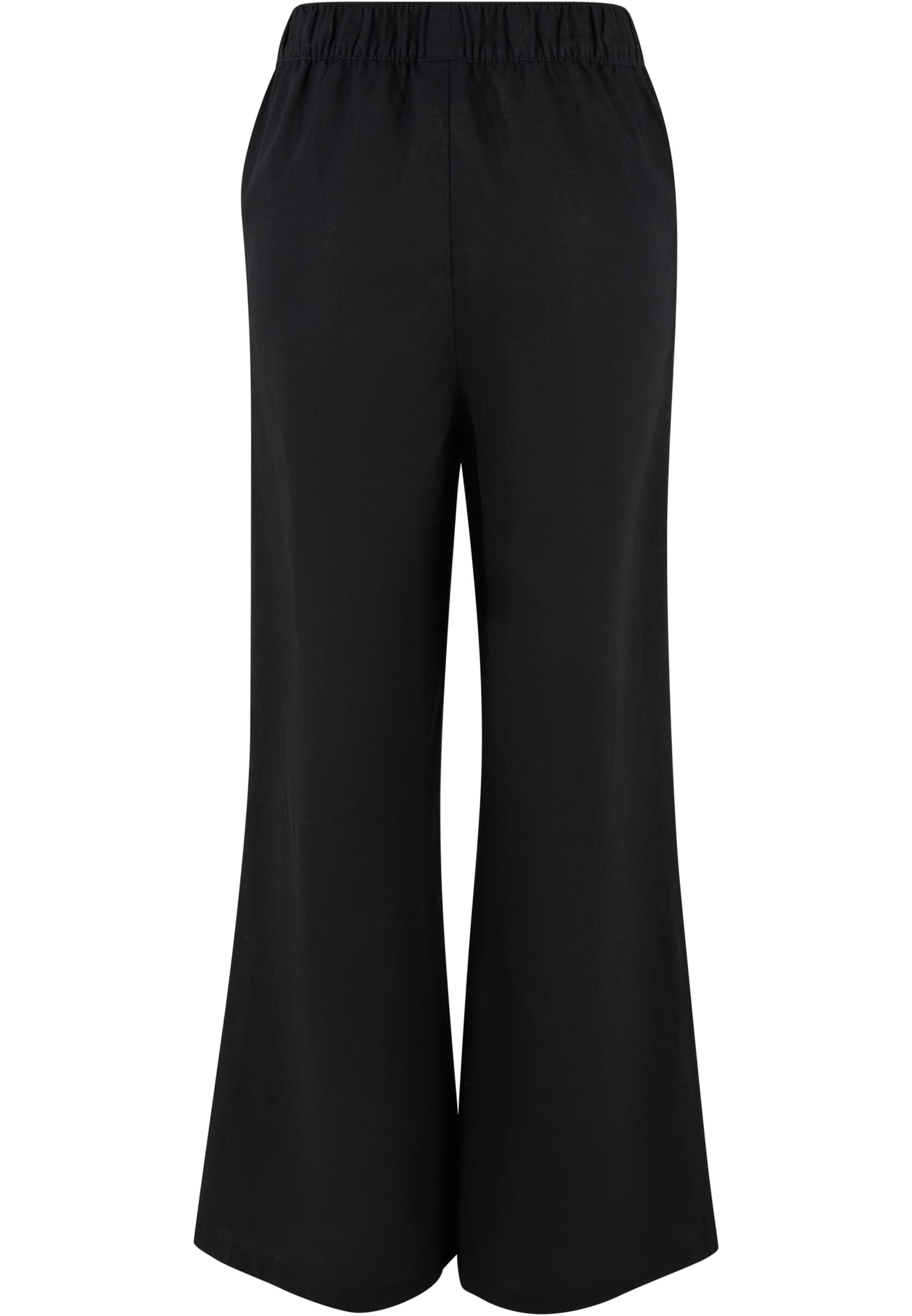 Ladies Linen Mixed Wide Pants | black