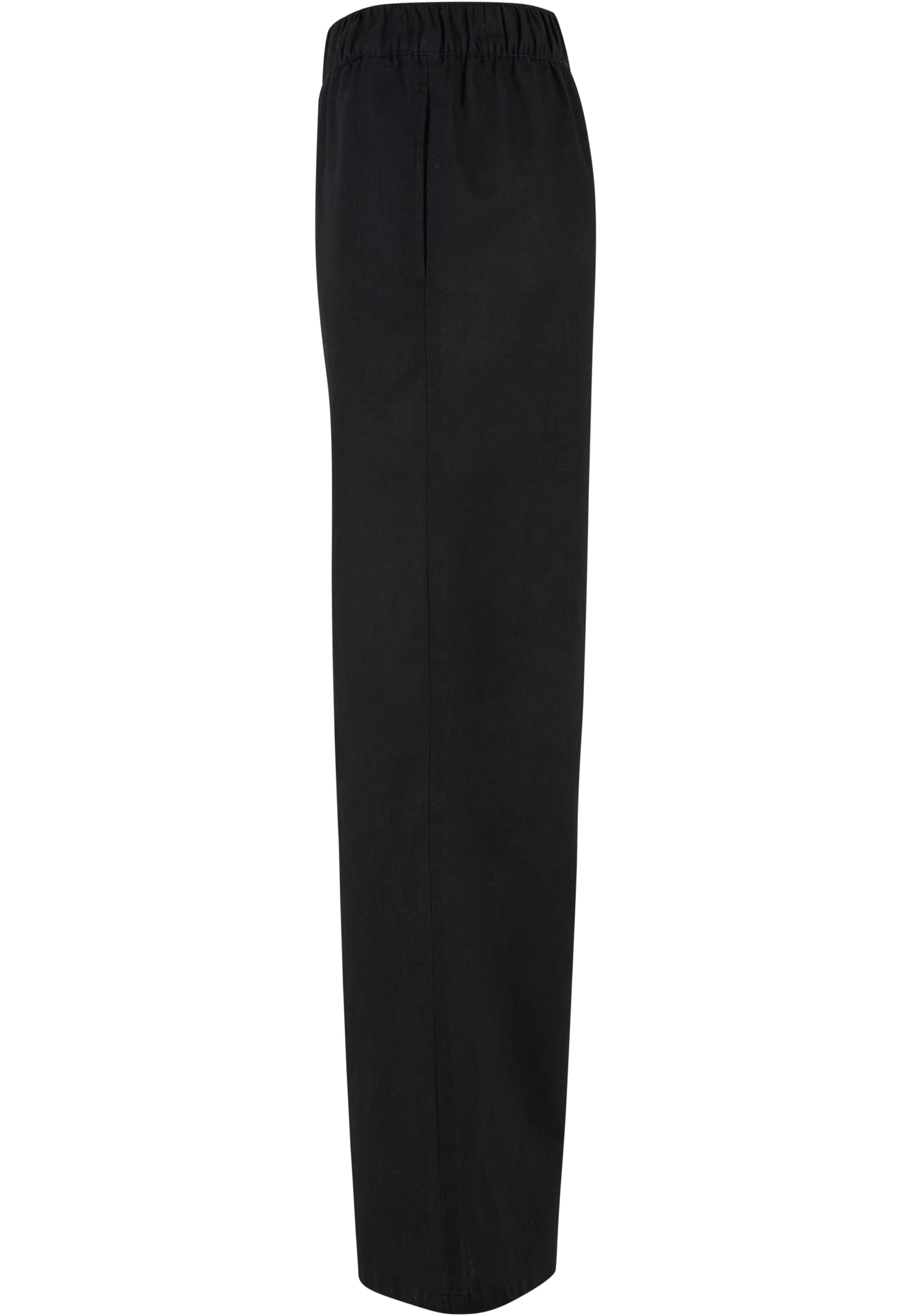 Ladies Linen Mixed Wide Pants | black