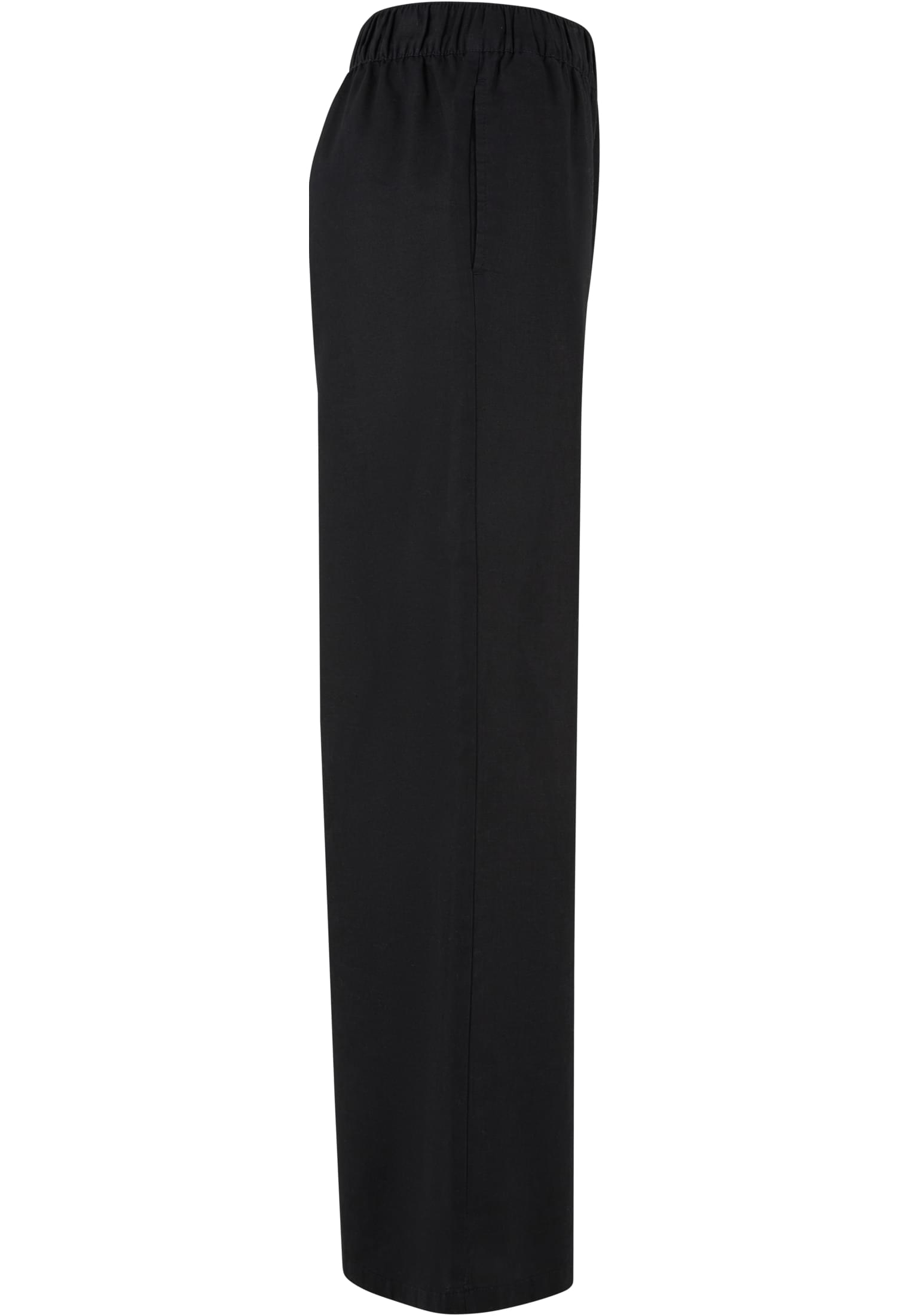 Ladies Linen Mixed Wide Pants | black