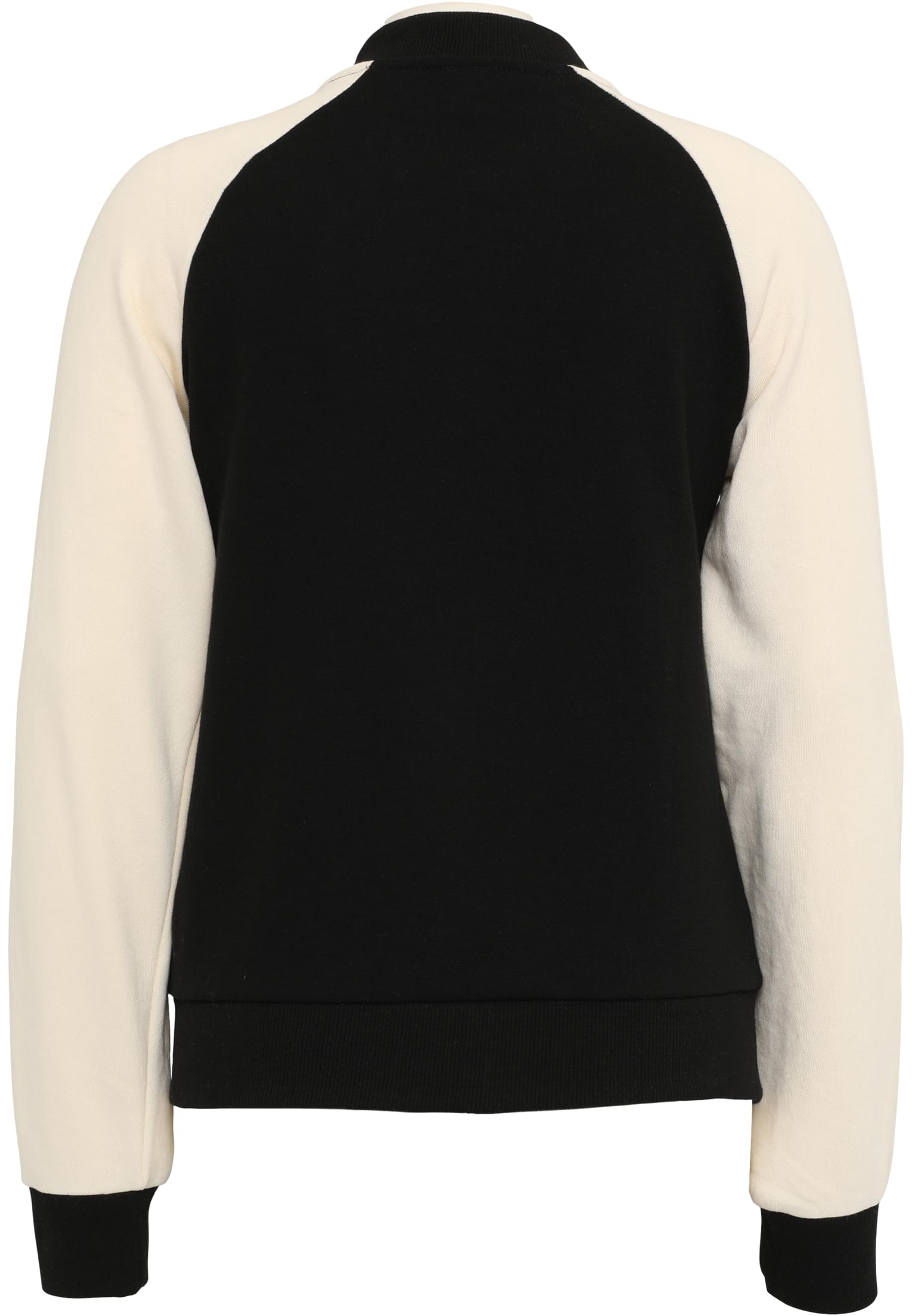 Ladies Light Terry Raglan College Jacket | black/whitesand