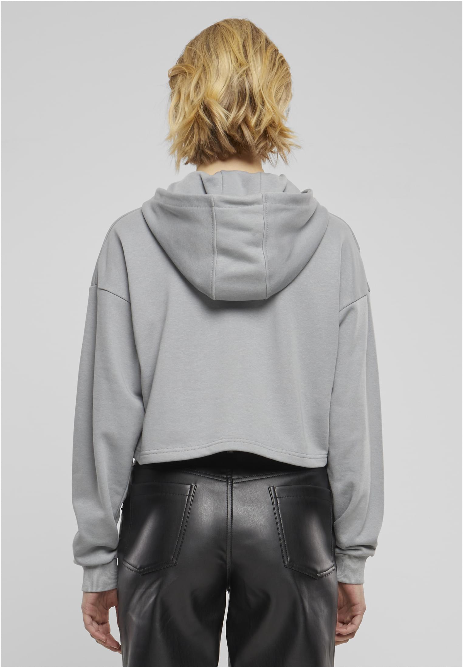 Ladies Oversized Cropped Light Terry Hoodie | lightasphalt