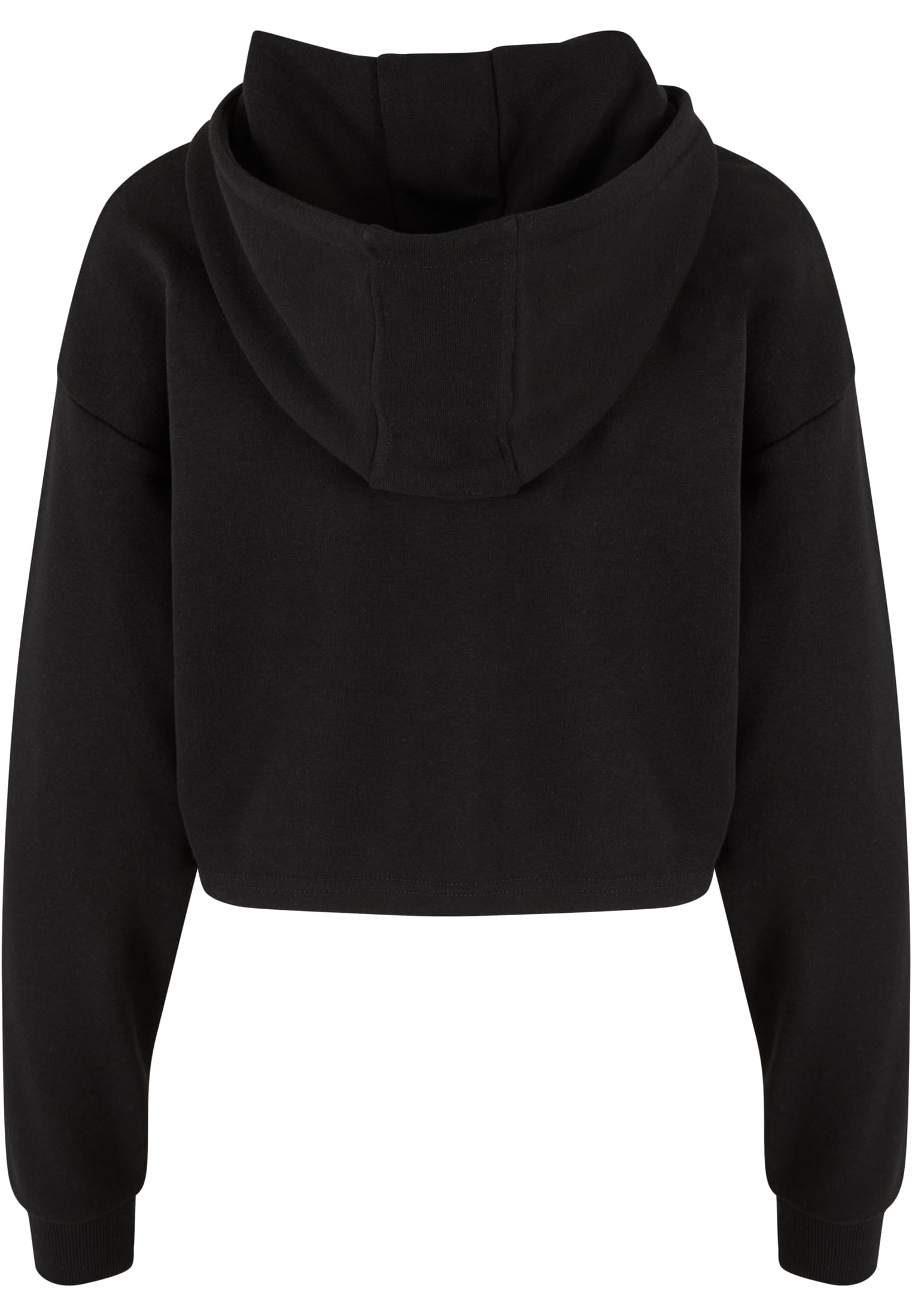 Ladies Oversized Cropped Light Terry Hoodie | black