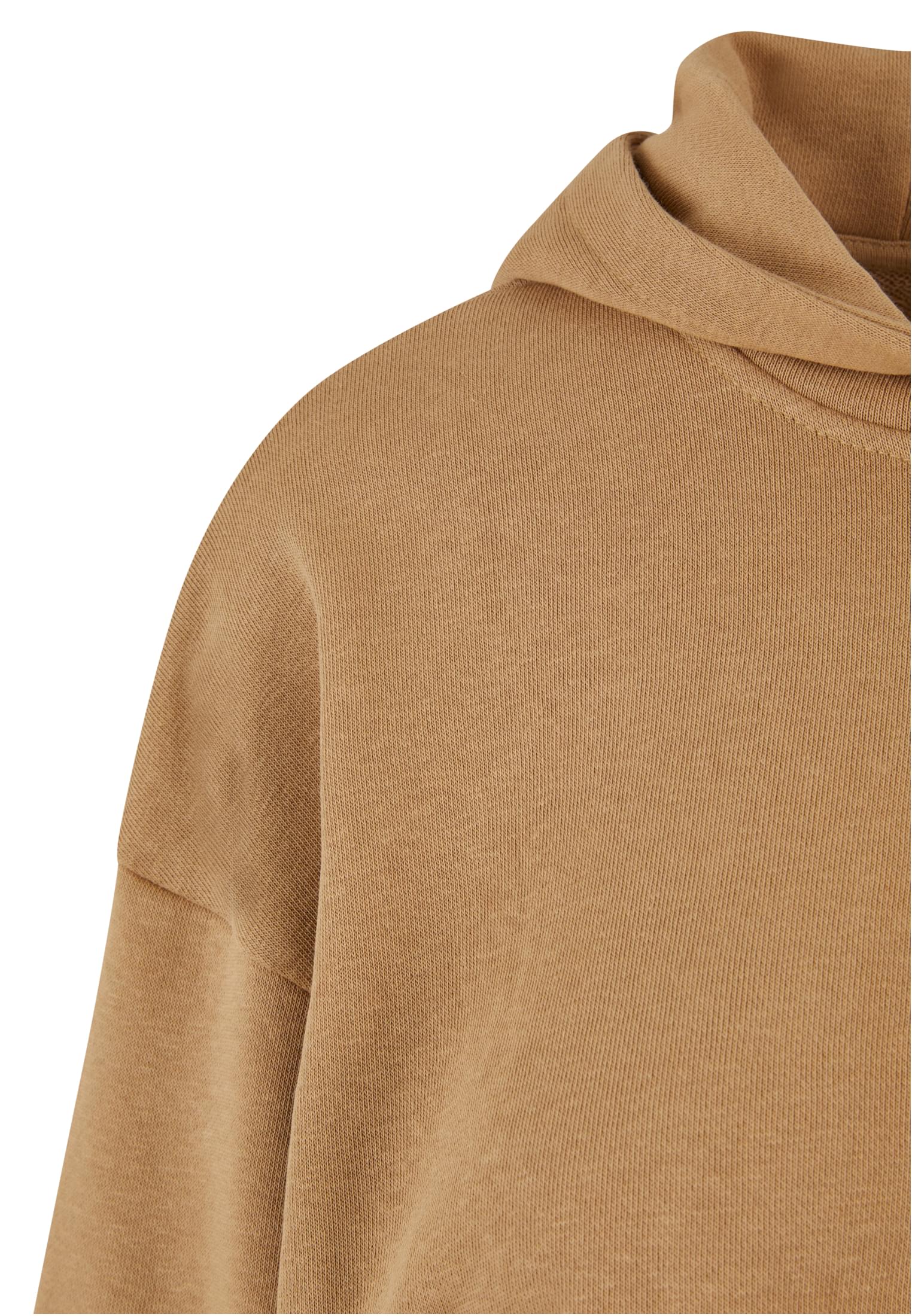 Ladies Oversized Cropped Light Terry Hoodie | unionbeige