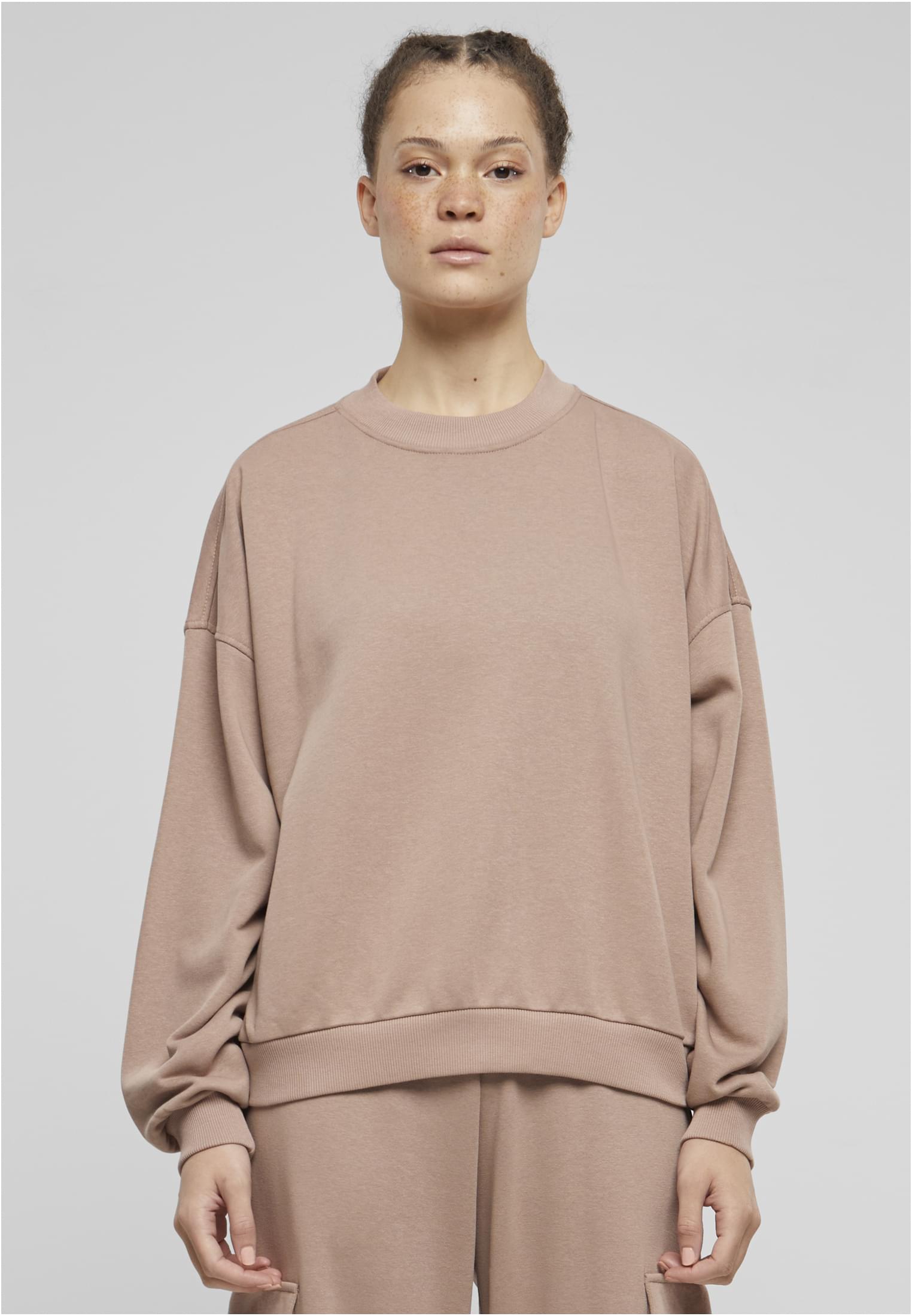 Ladies Oversized Light Terry Crewneck | duskrose