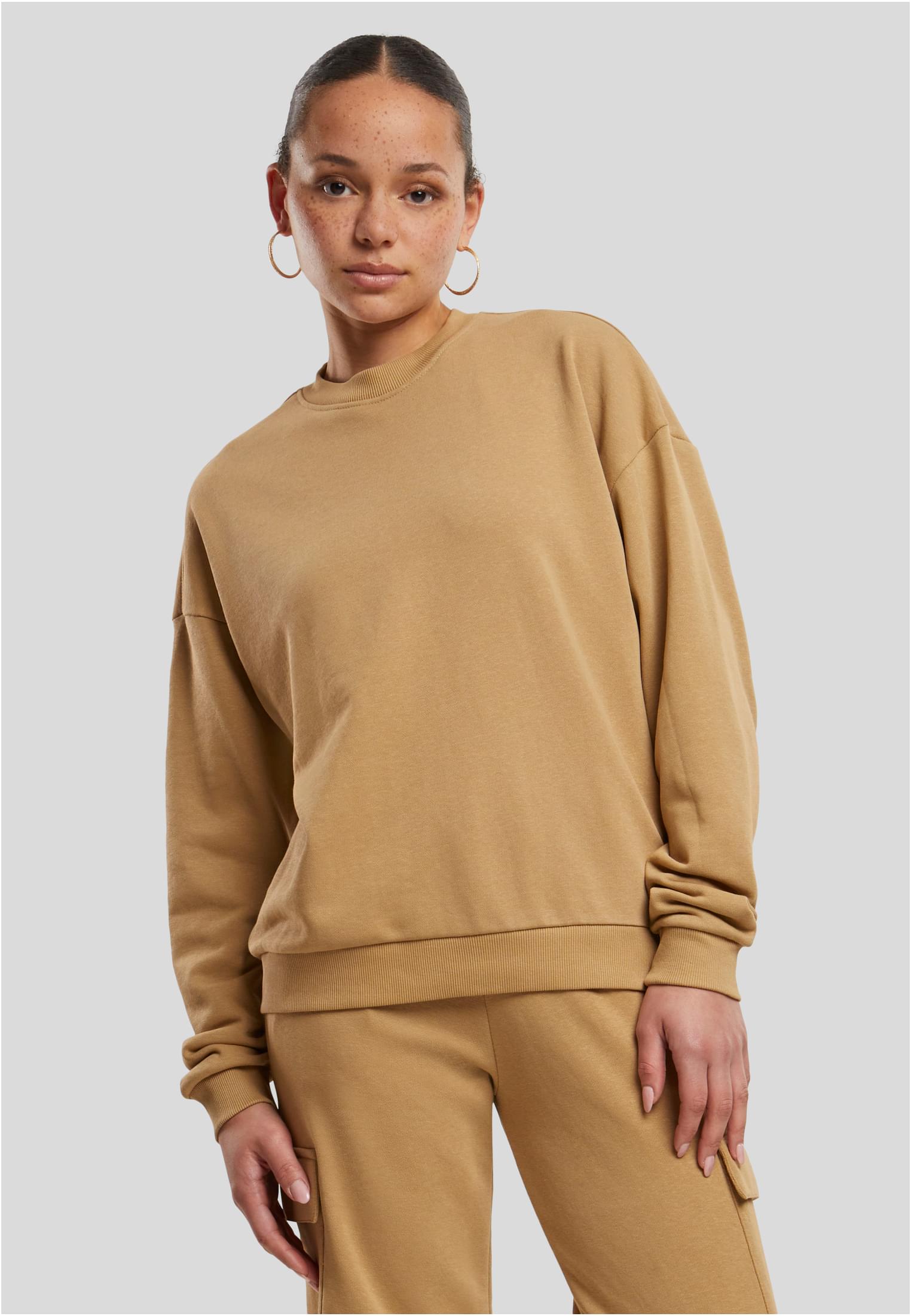 Ladies Oversized Light Terry Crewneck | unionbeige