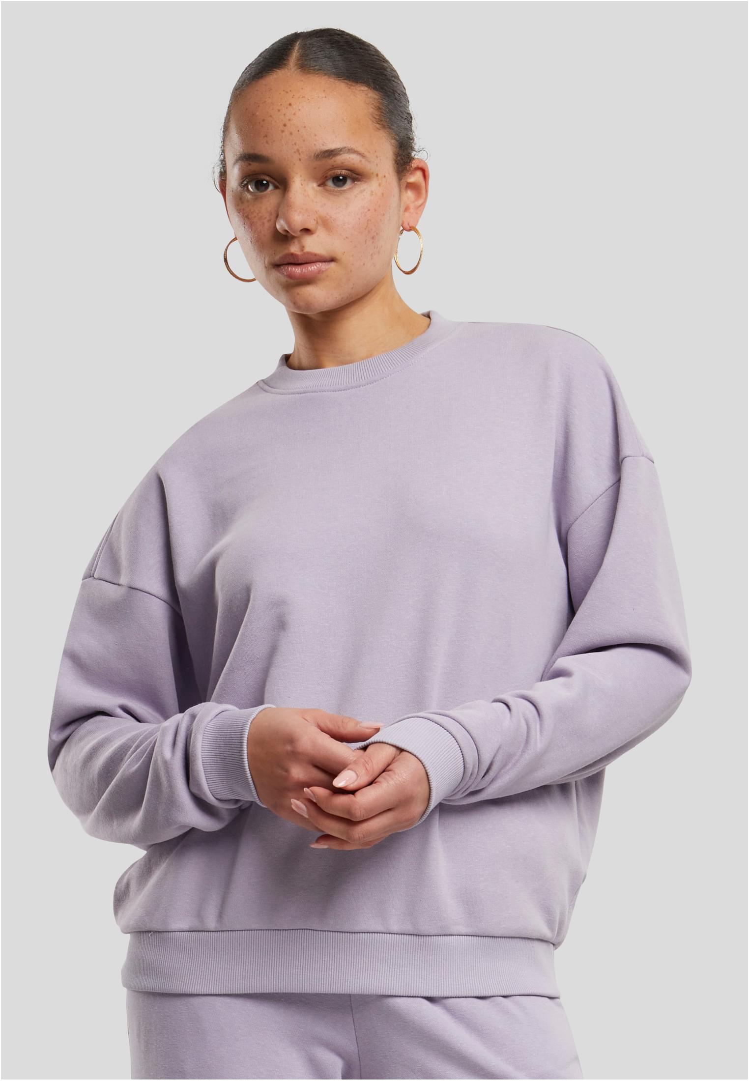 Ladies Oversized Light Terry Crewneck | dustylilac