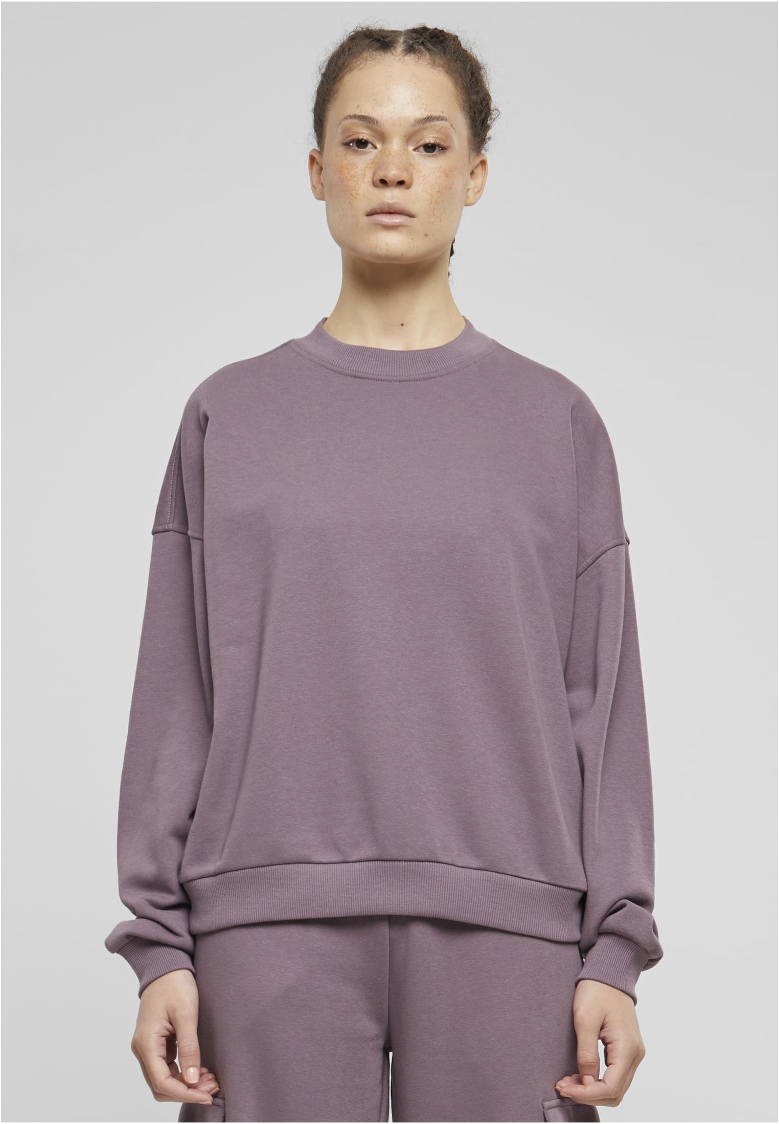 Ladies Oversized Light Terry Crewneck | fadedpurple