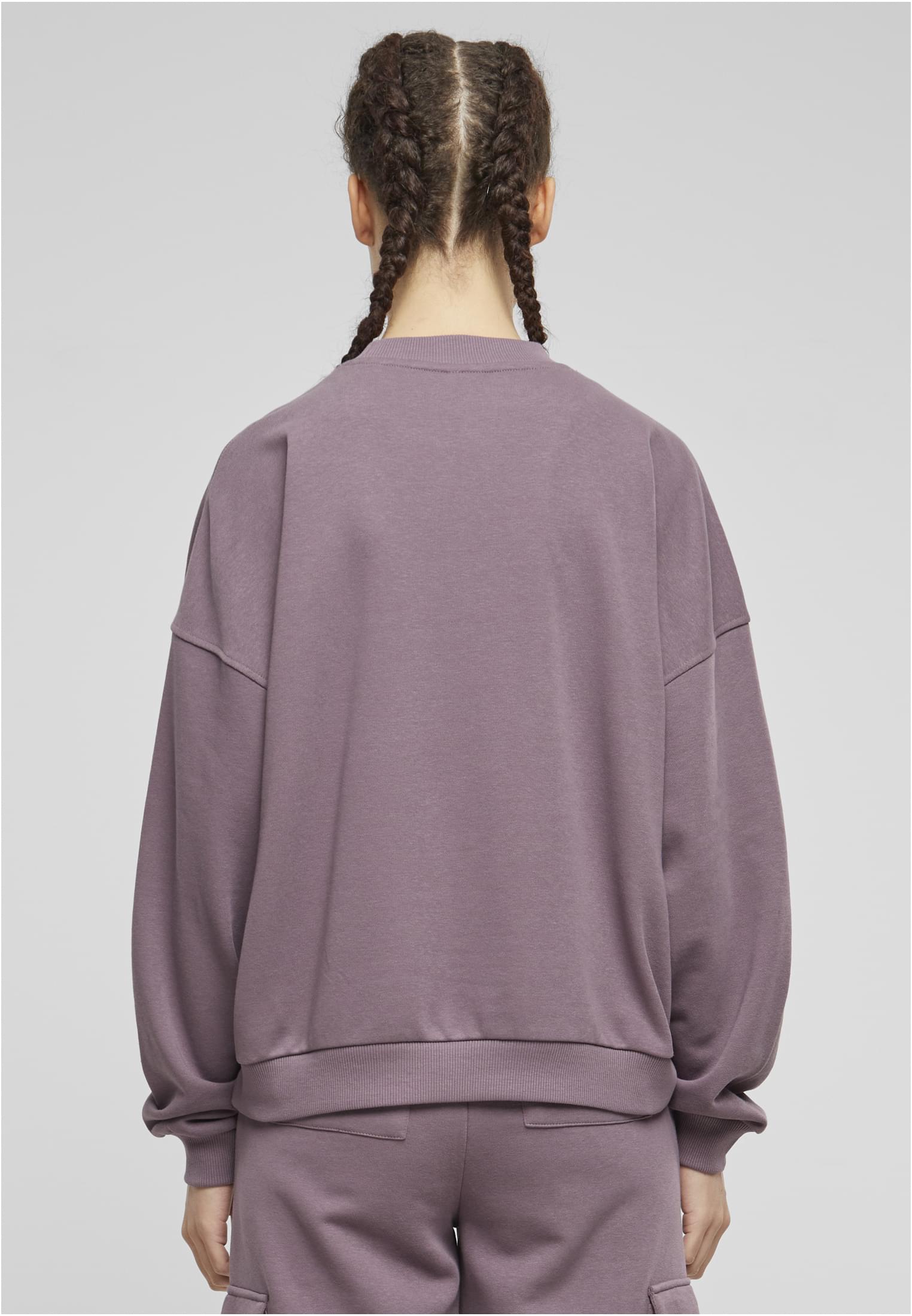 Ladies Oversized Light Terry Crewneck | fadedpurple