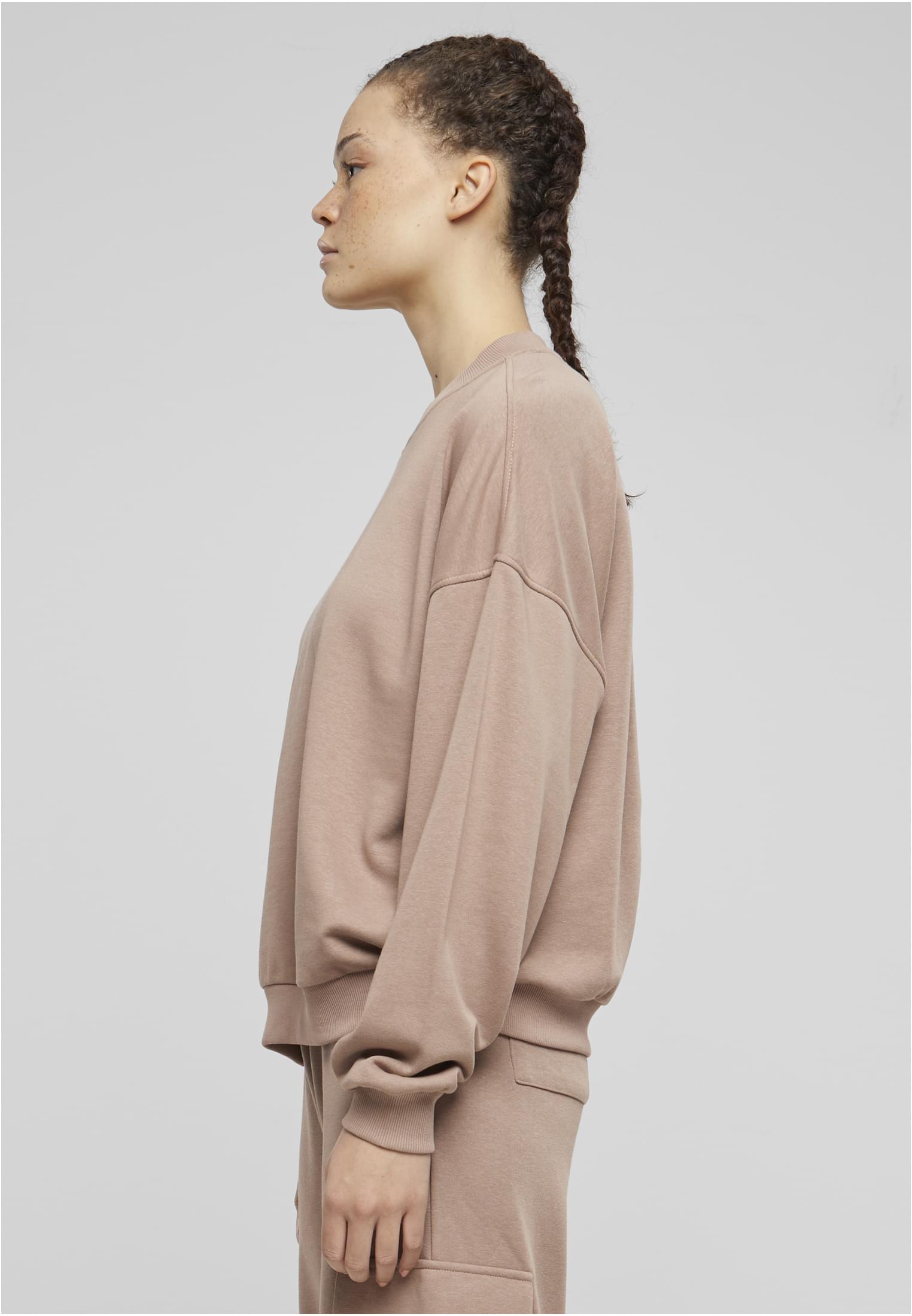 Ladies Oversized Light Terry Crewneck | duskrose