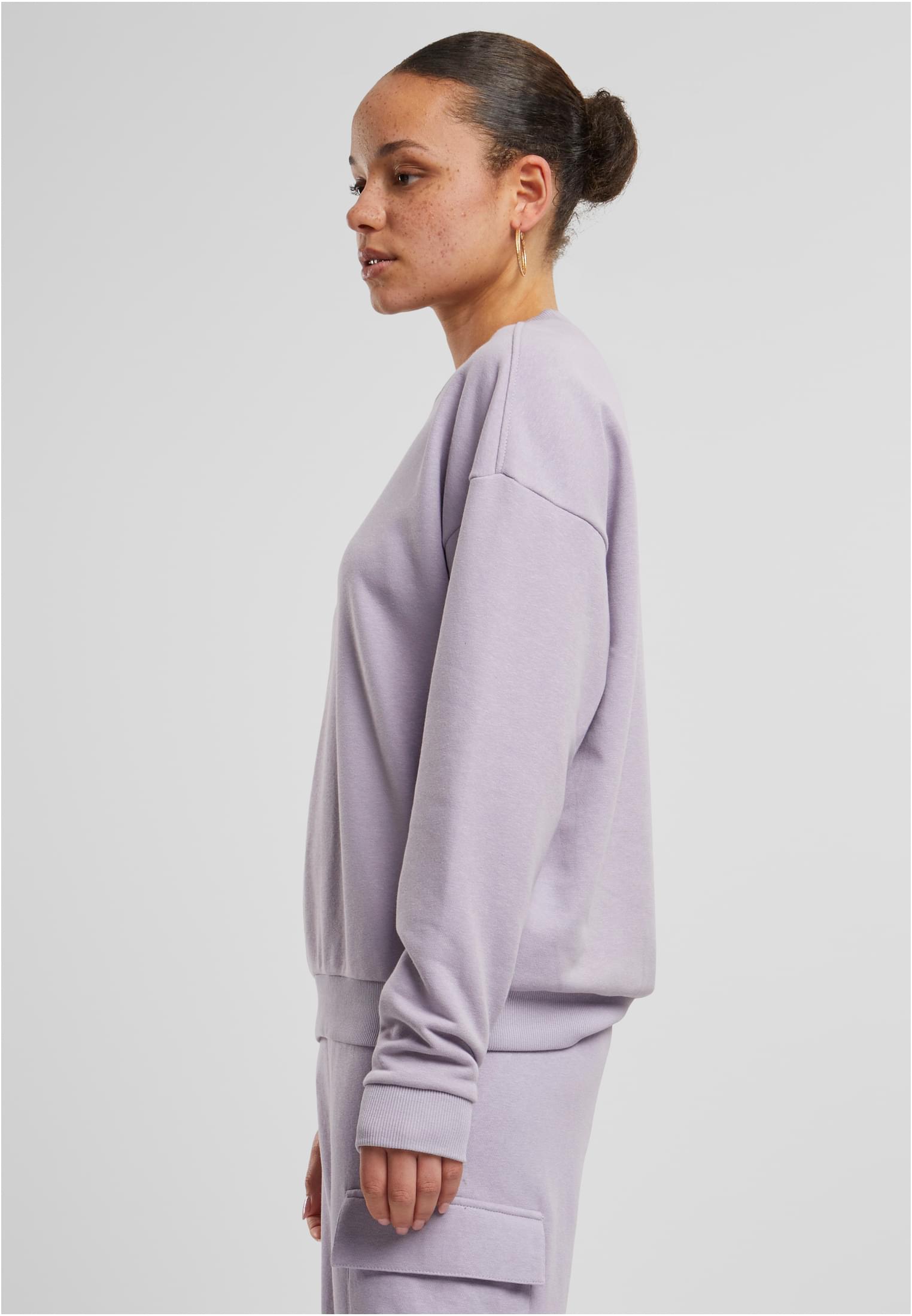 Ladies Oversized Light Terry Crewneck | dustylilac