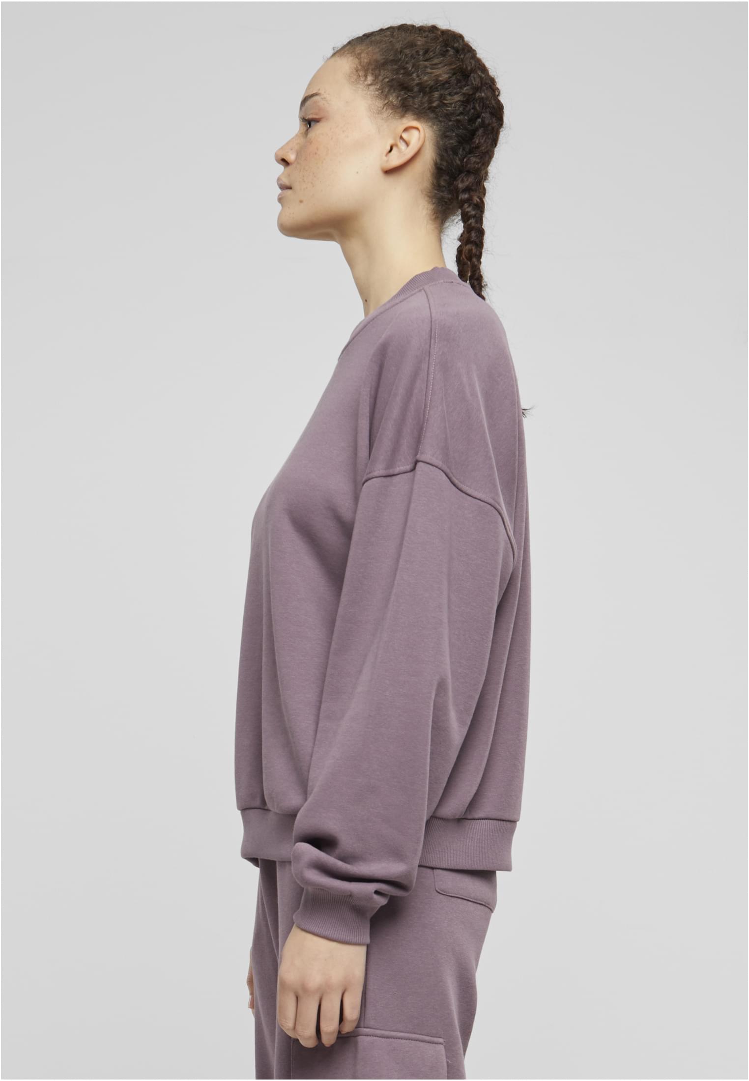 Ladies Oversized Light Terry Crewneck | fadedpurple