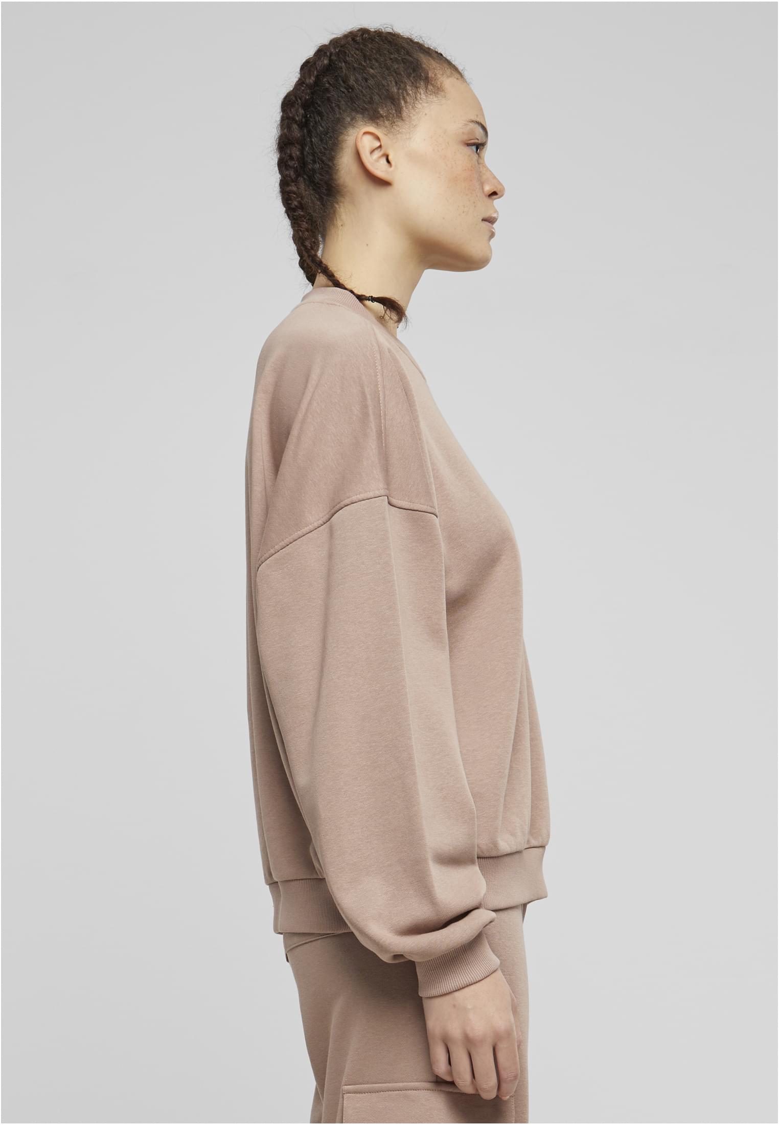 Ladies Oversized Light Terry Crewneck | duskrose