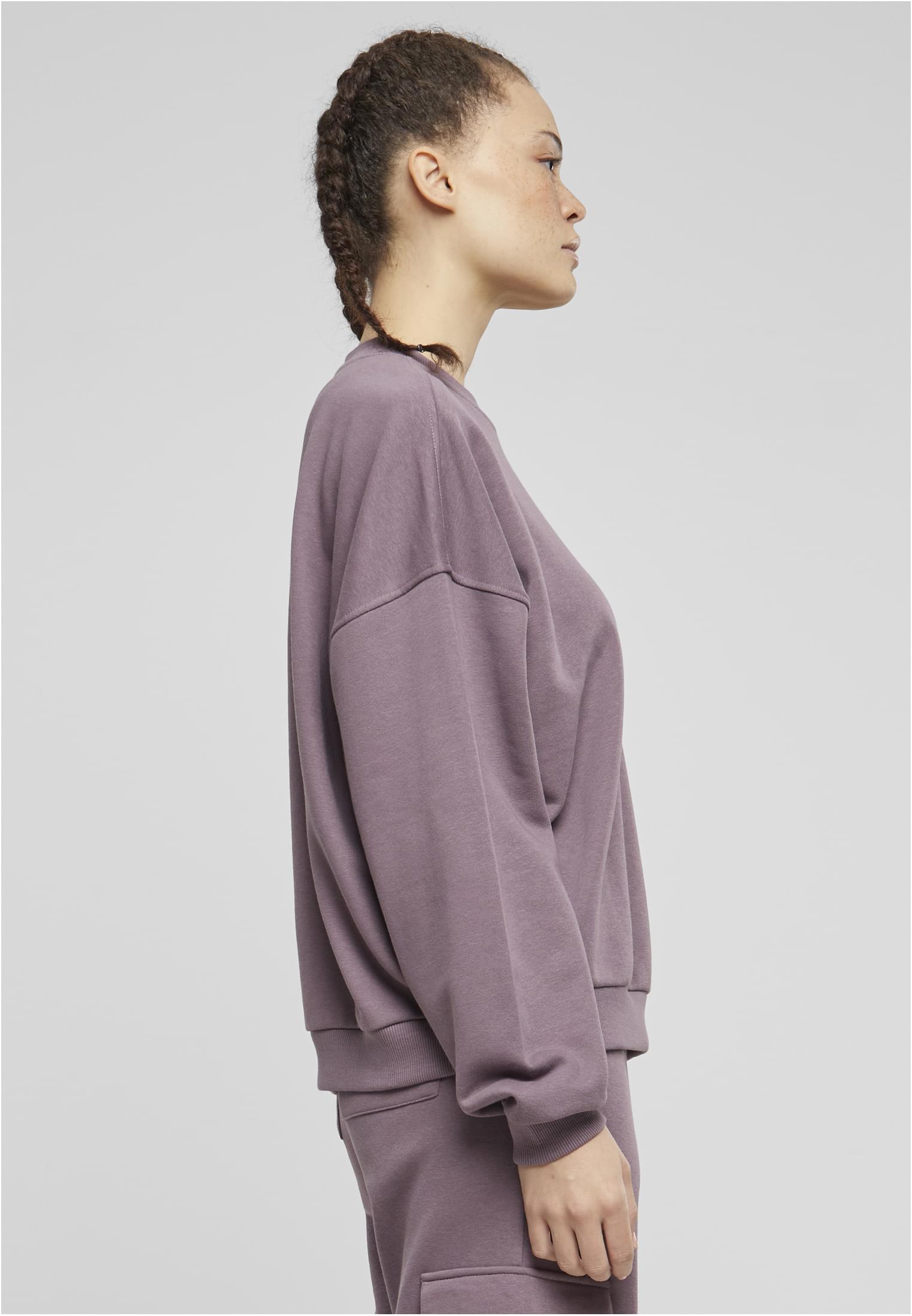 Ladies Oversized Light Terry Crewneck | fadedpurple