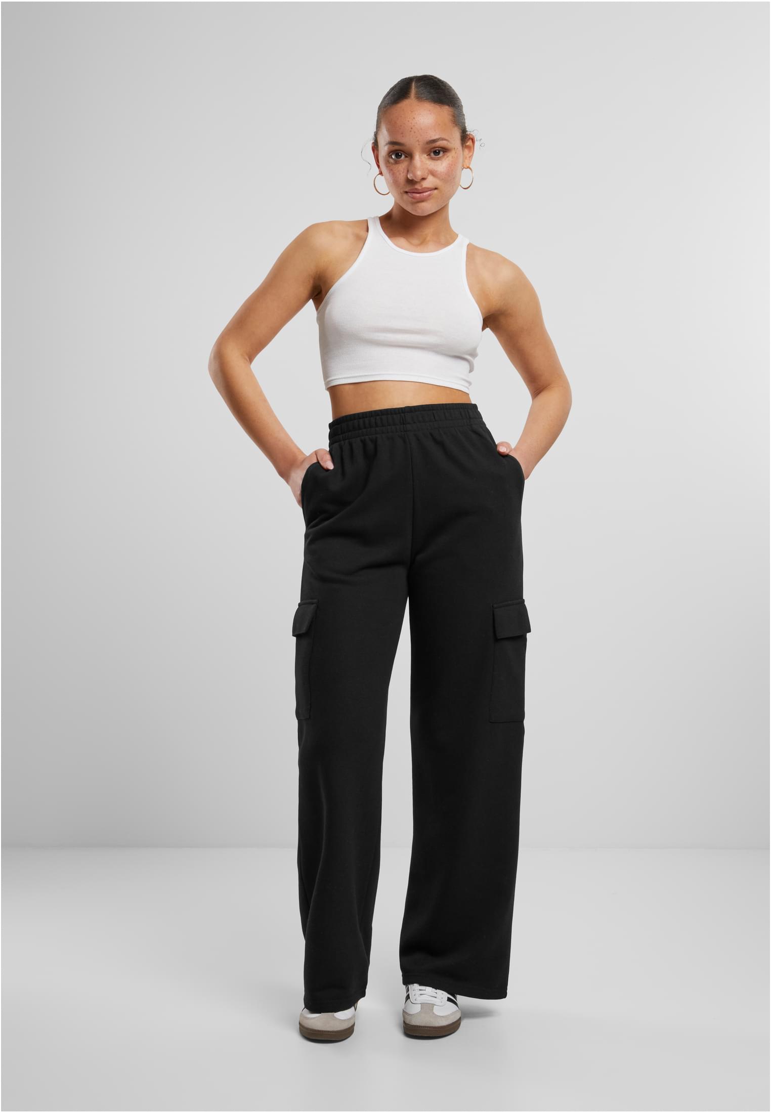 Ladies Baggy Light Terry Sweat Pants | black