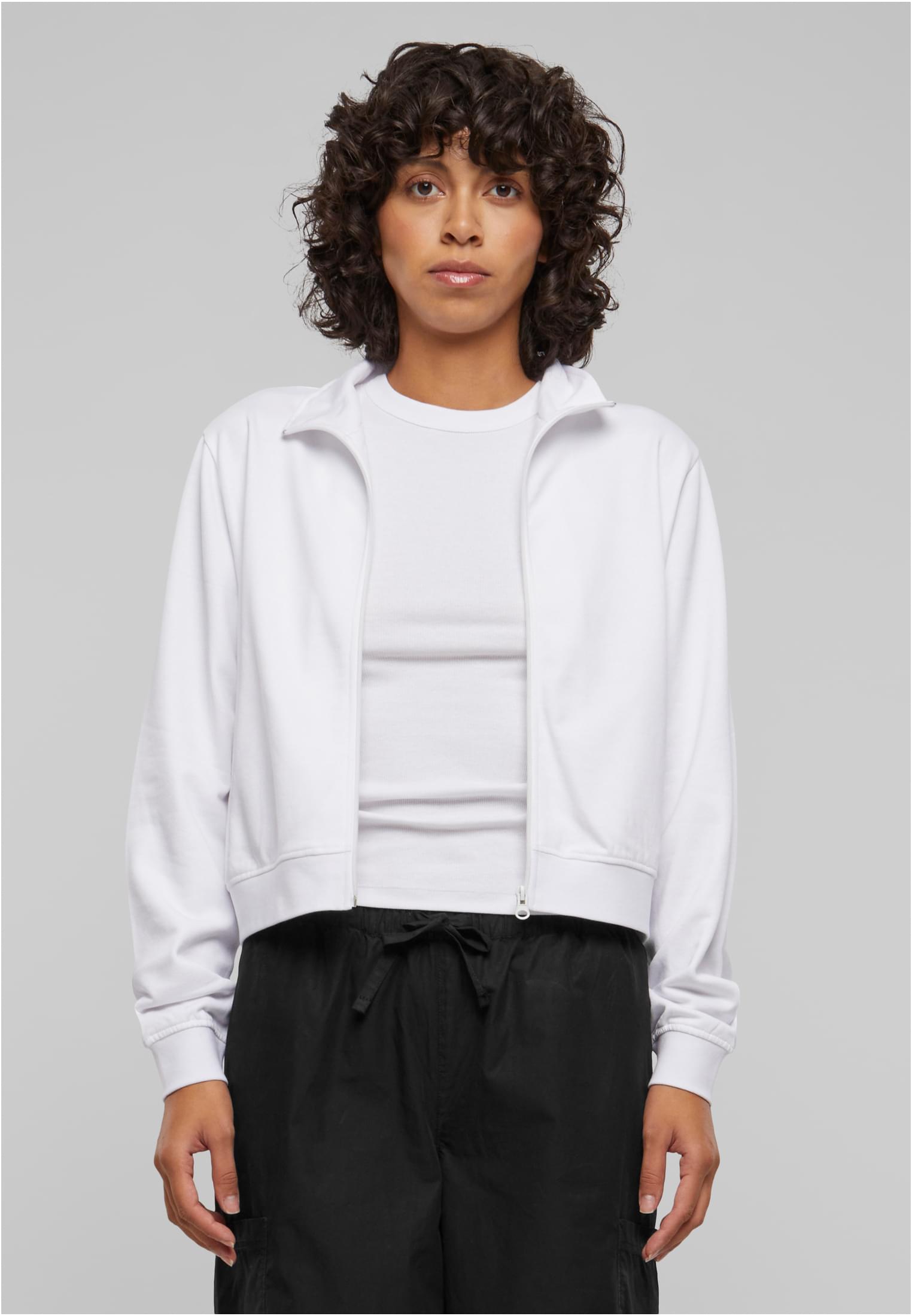 Ladies Light Terry Track Jacket | white