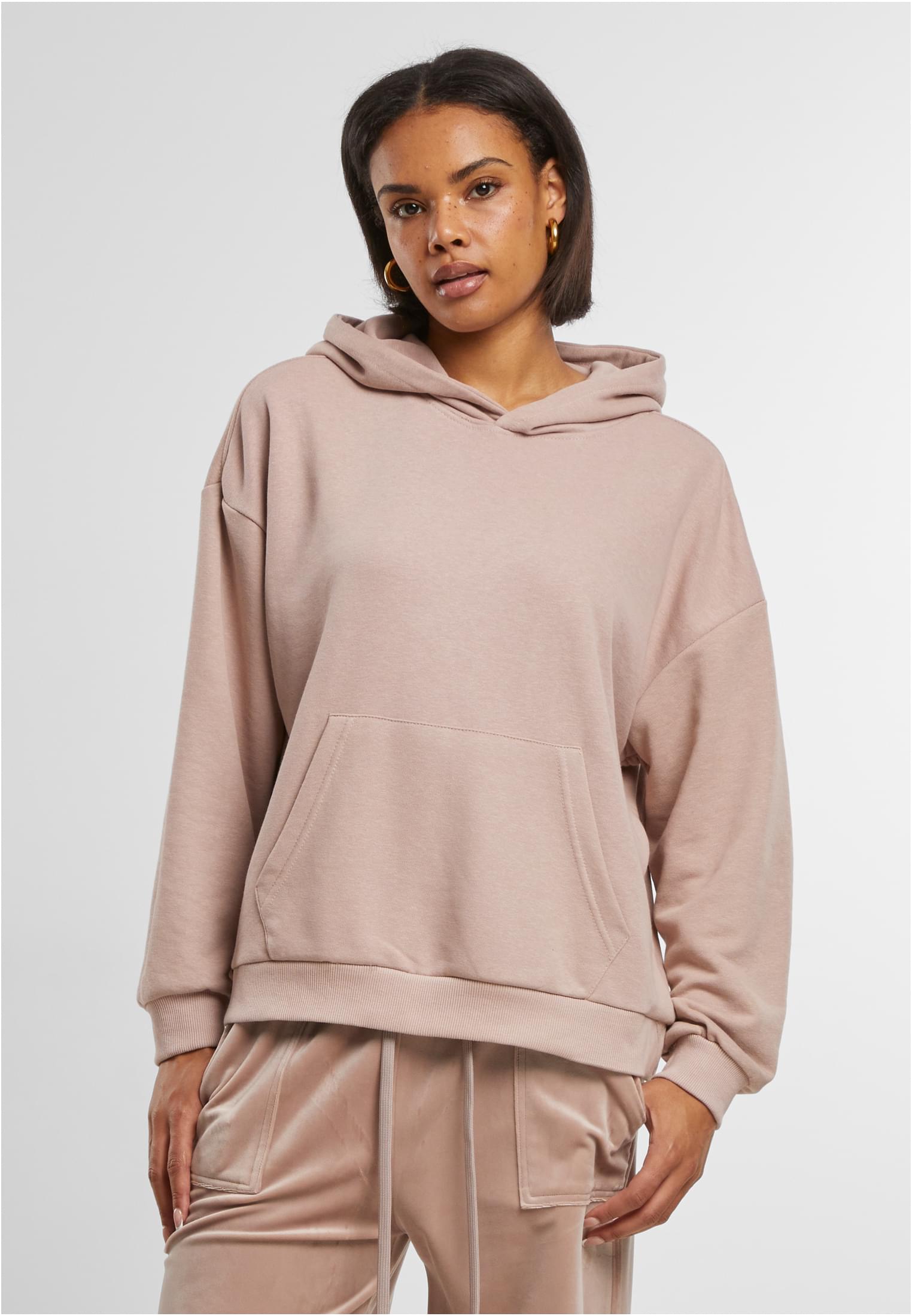 Ladies Light Terry Oversized Hoodie | duskrose