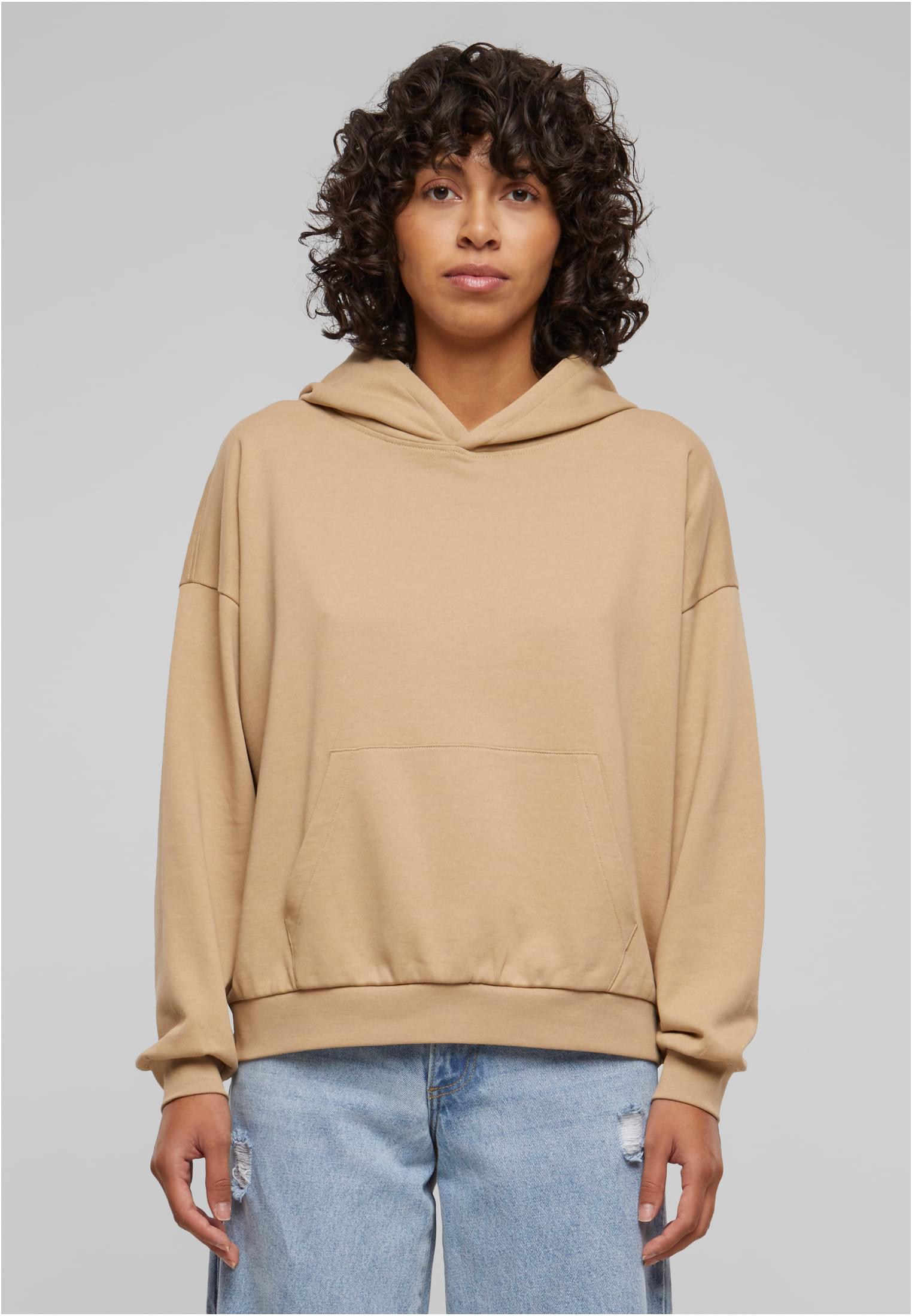 Ladies Light Terry Oversized Hoodie | unionbeige