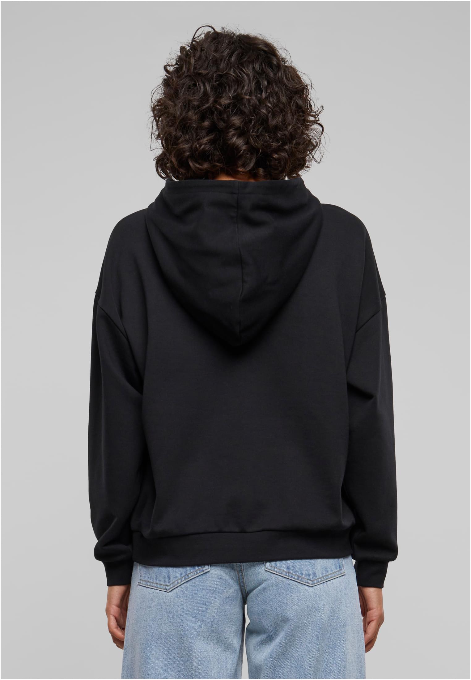 Ladies Light Terry Oversized Hoodie | black