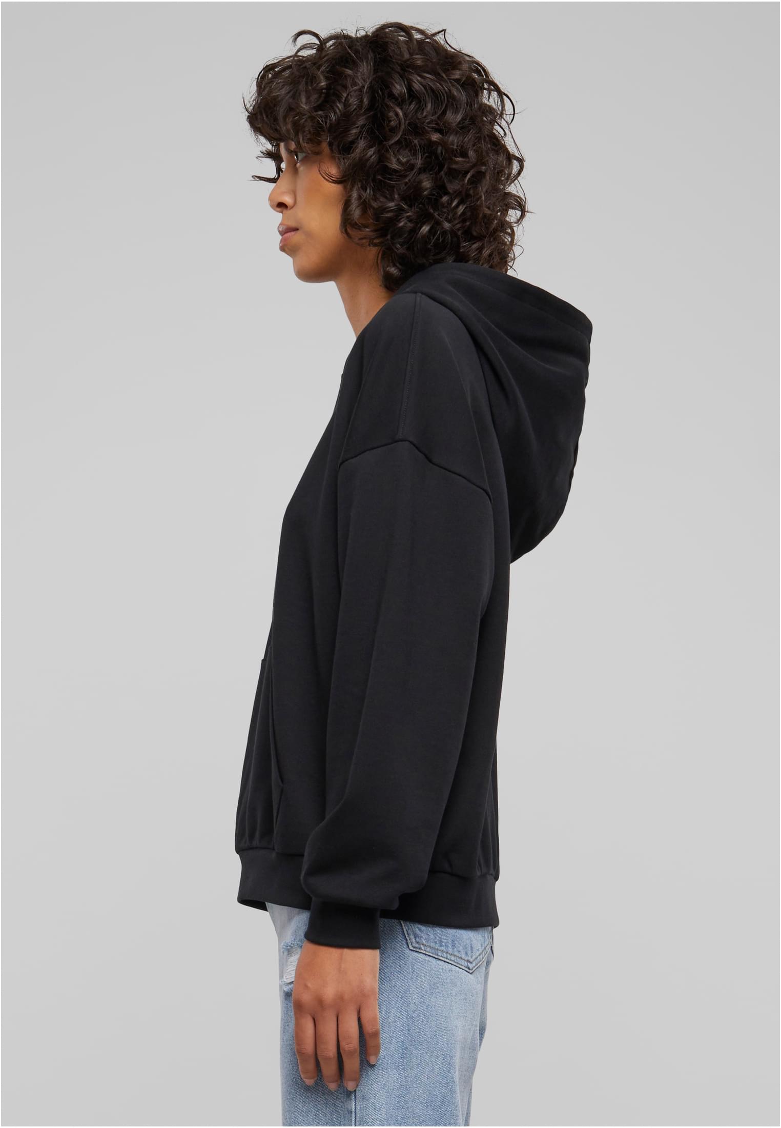 Ladies Light Terry Oversized Hoodie | black