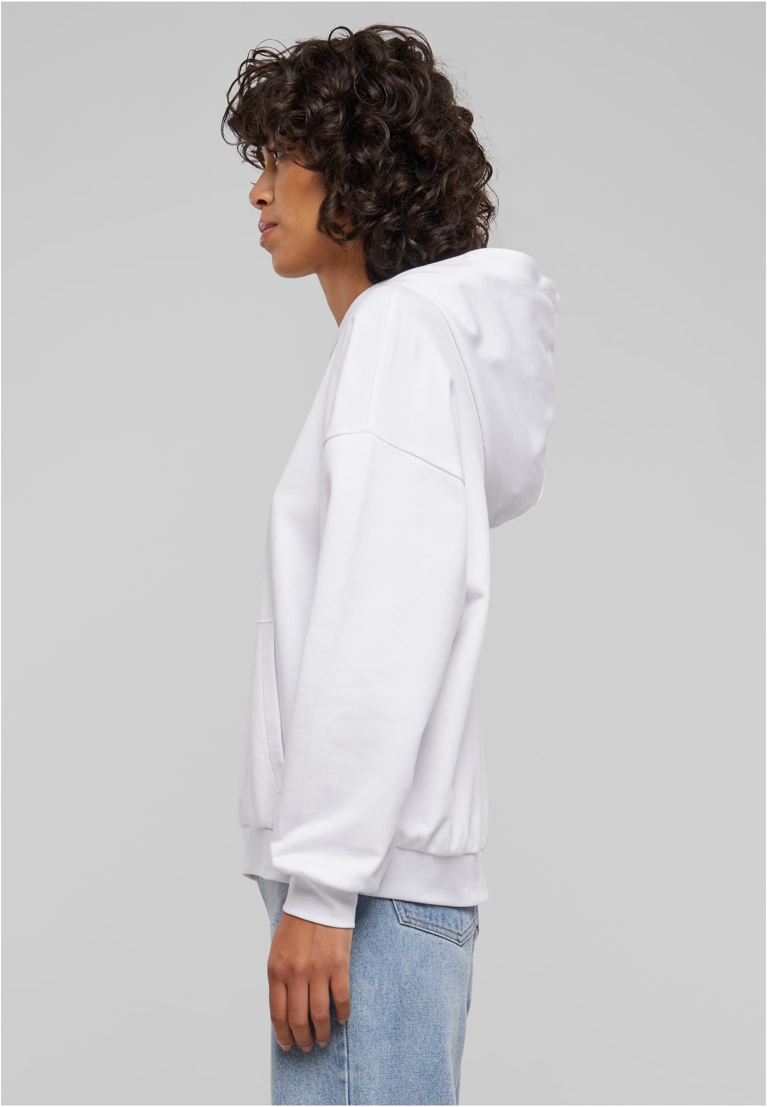 Ladies Light Terry Oversized Hoodie | white