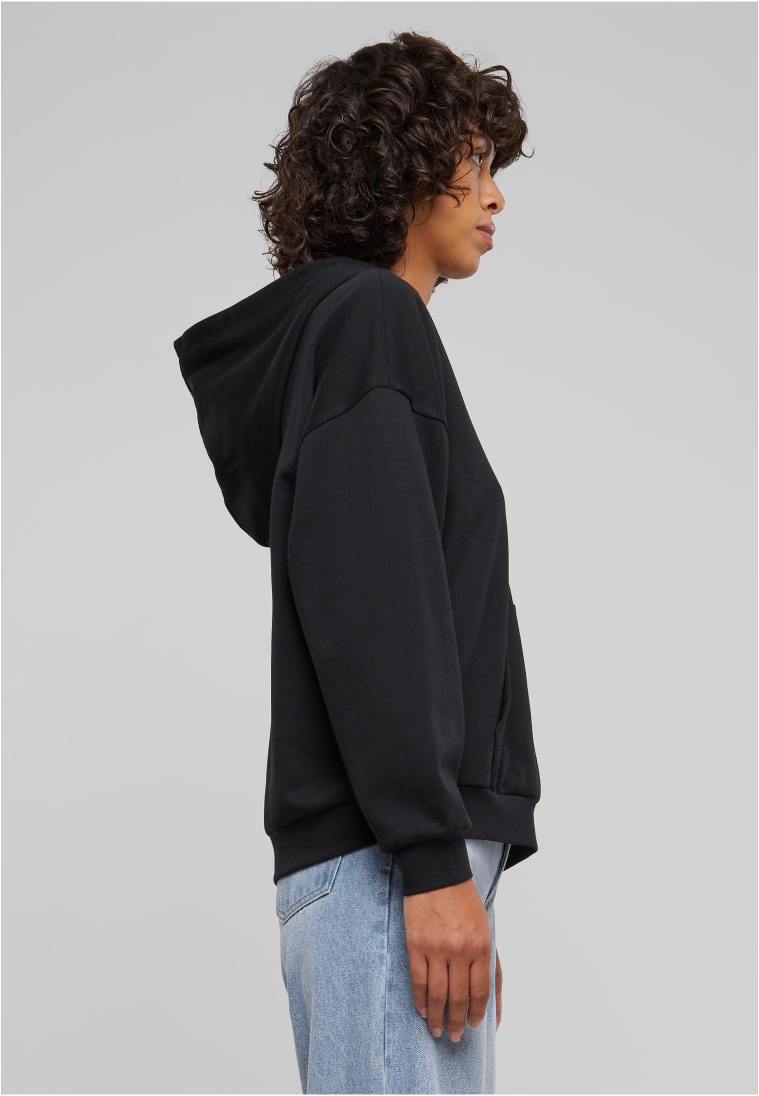 Ladies Light Terry Oversized Hoodie | black