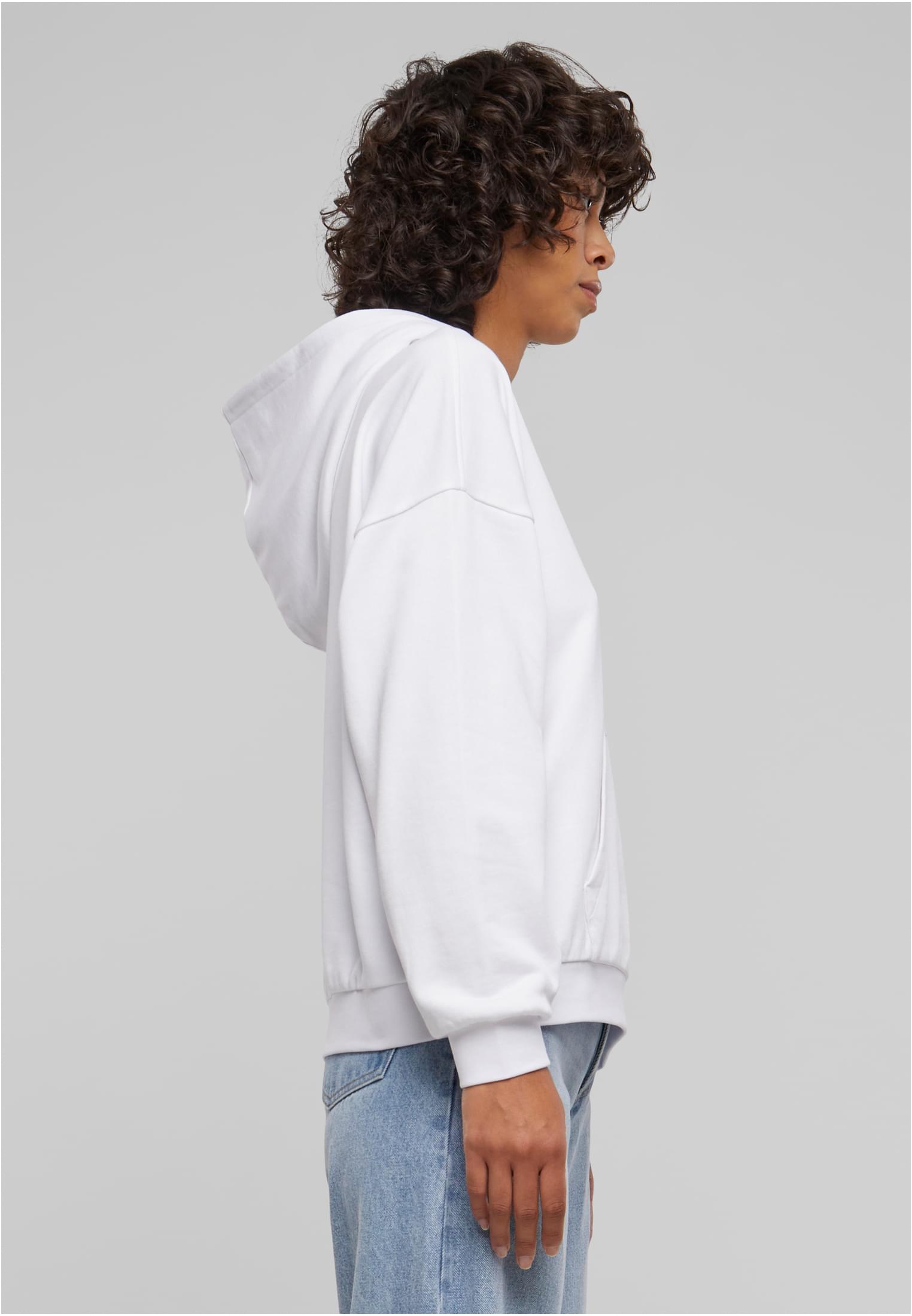 Ladies Light Terry Oversized Hoodie | white