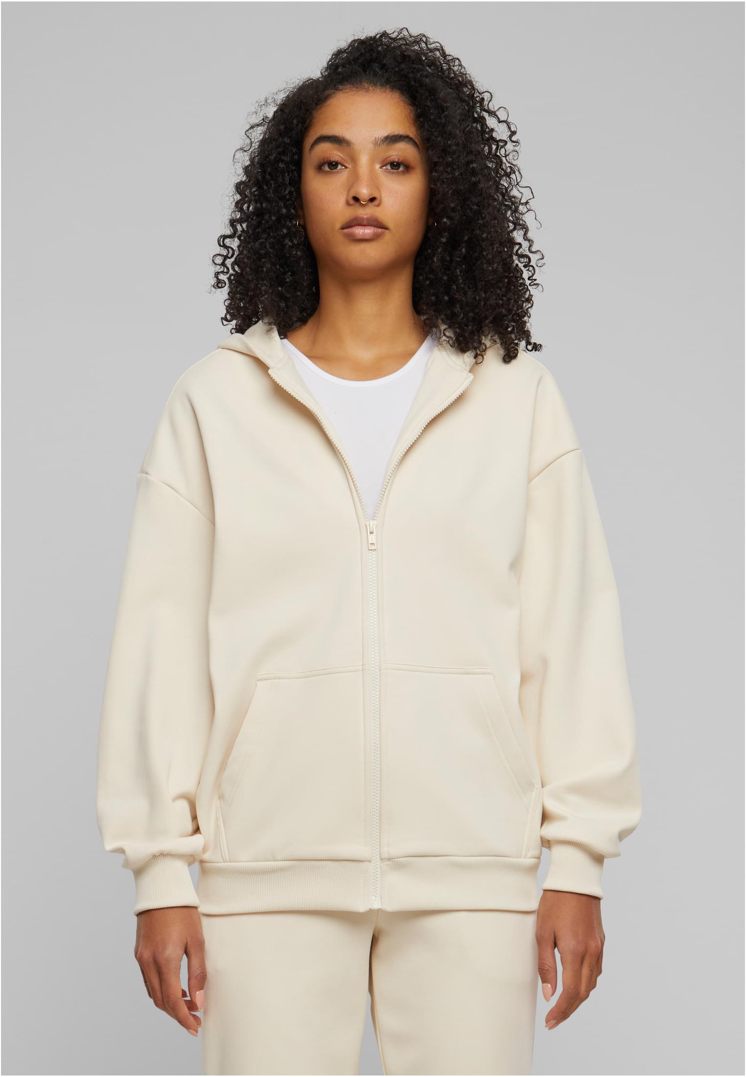 Ladies Cozy Oversized Zip Hoody | whitesand