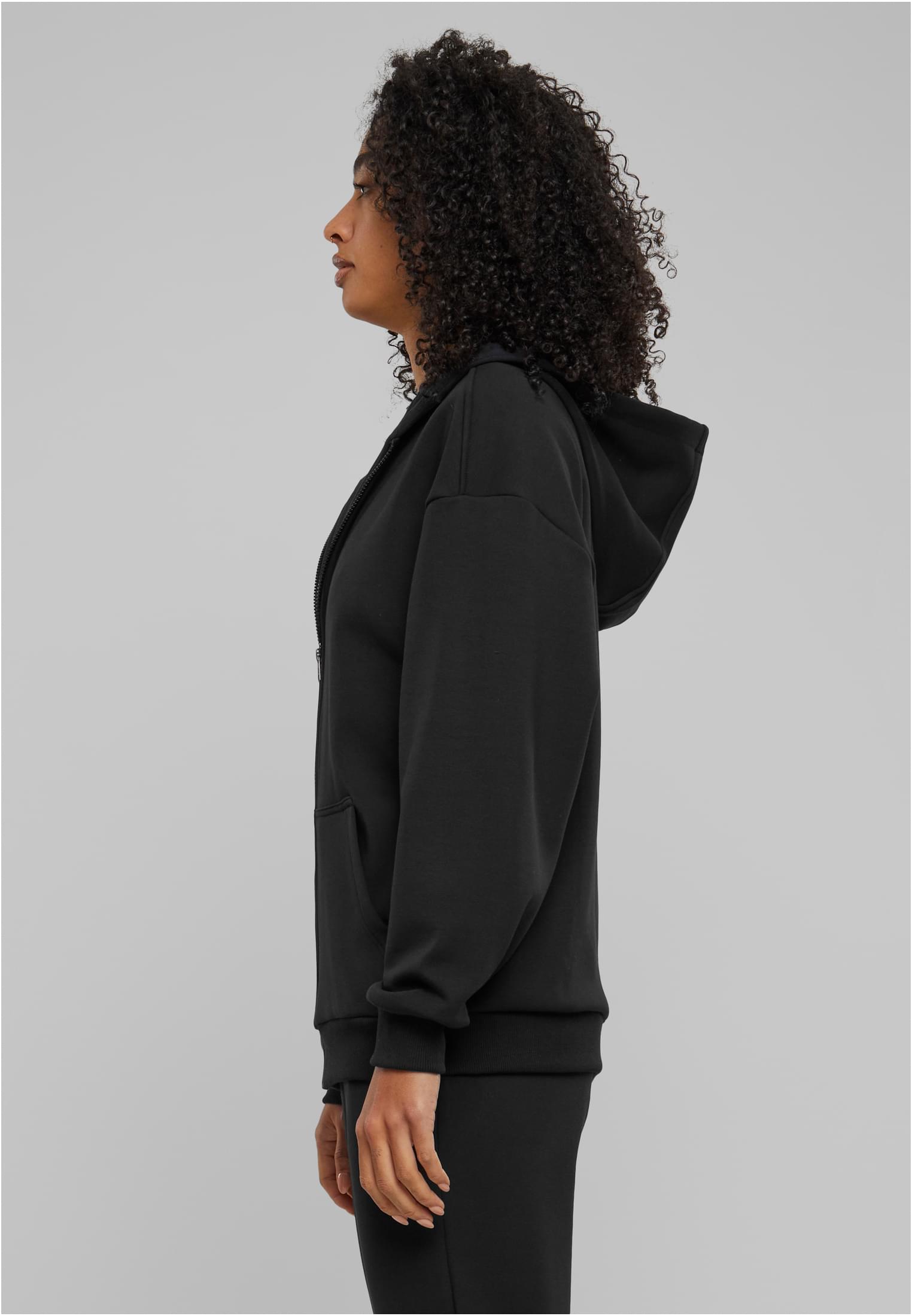 Ladies Cozy Oversized Zip Hoody | black