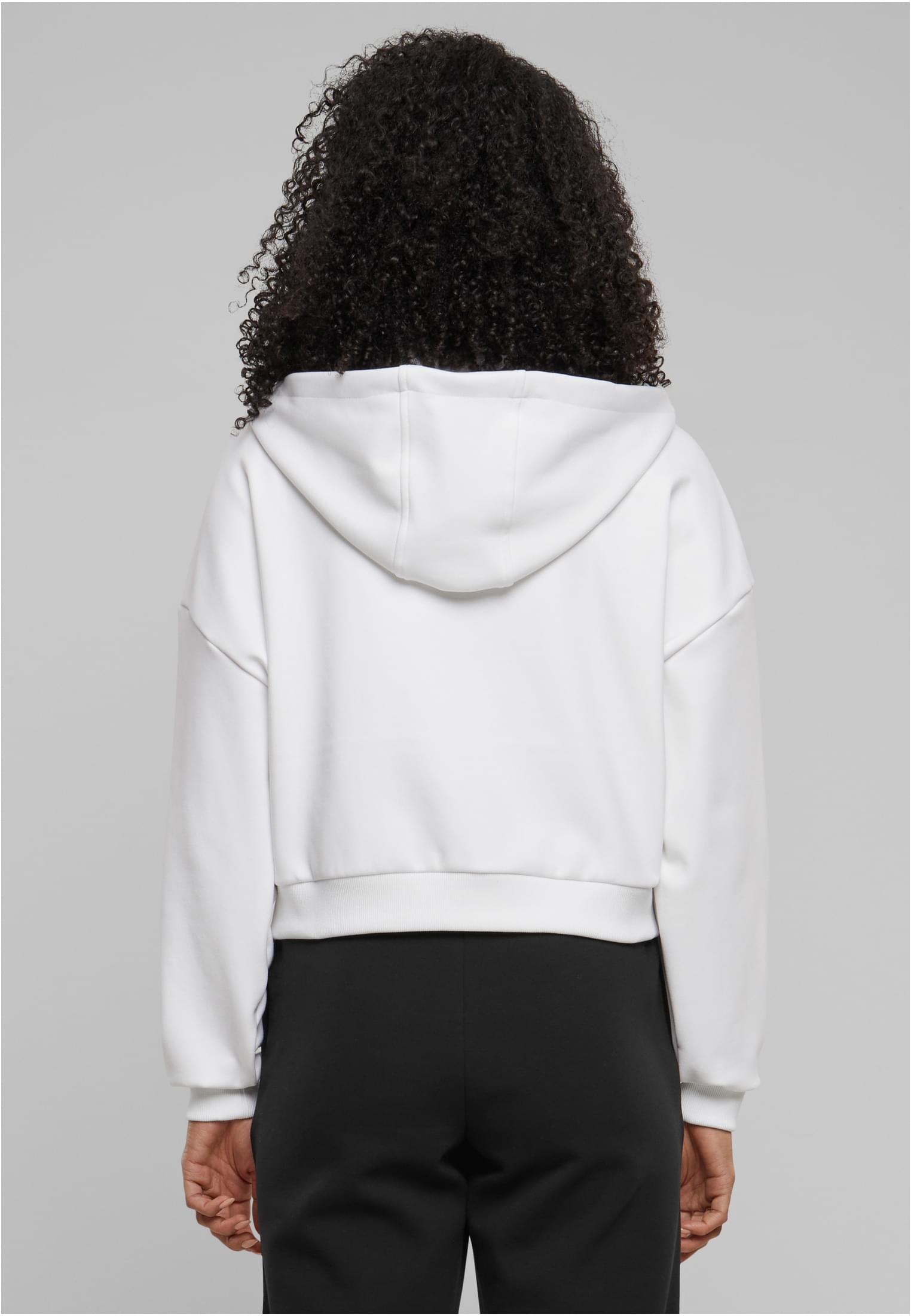 Ladies Cozy Short Zip Hoody | white