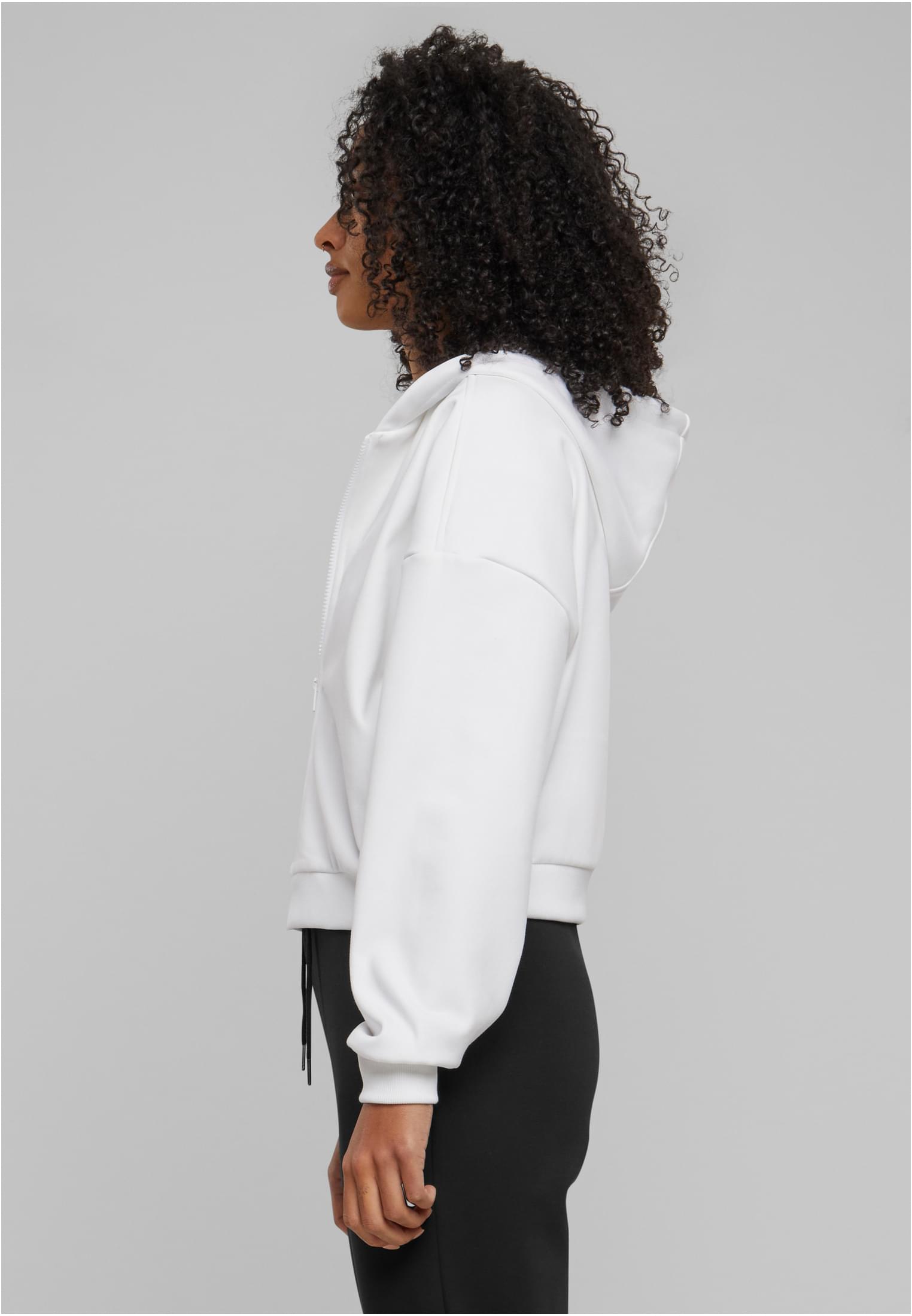 Ladies Cozy Short Zip Hoody | white