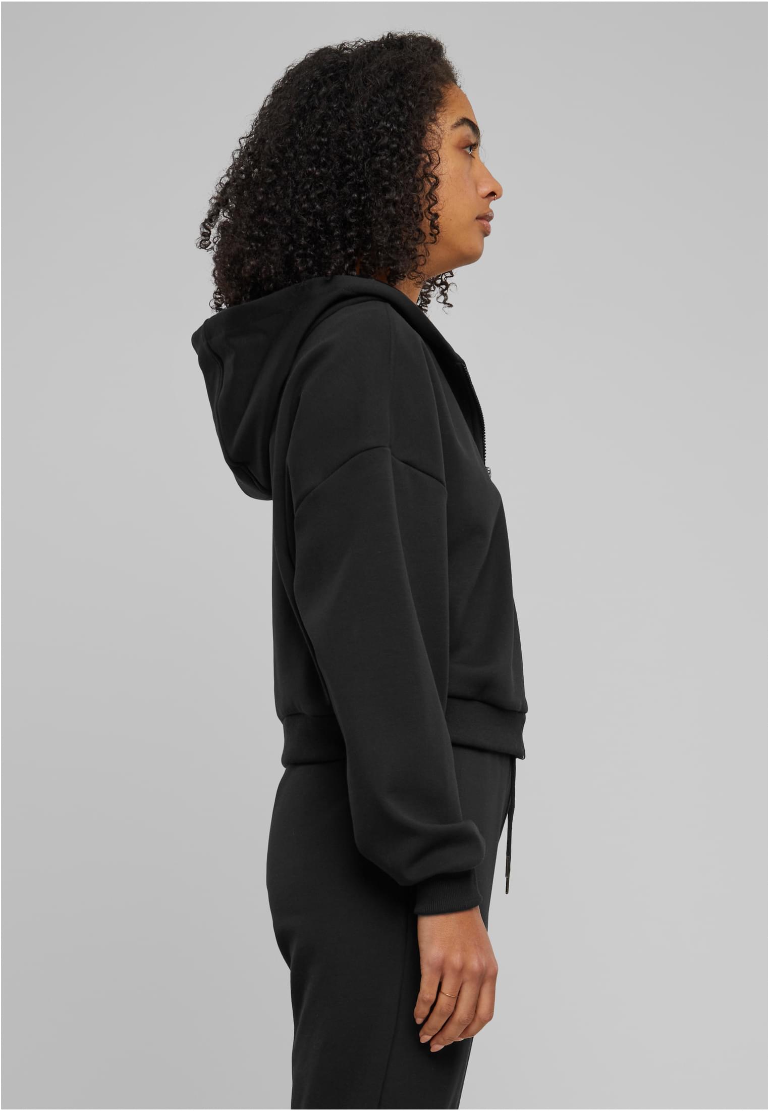 Ladies Cozy Short Zip Hoody | black