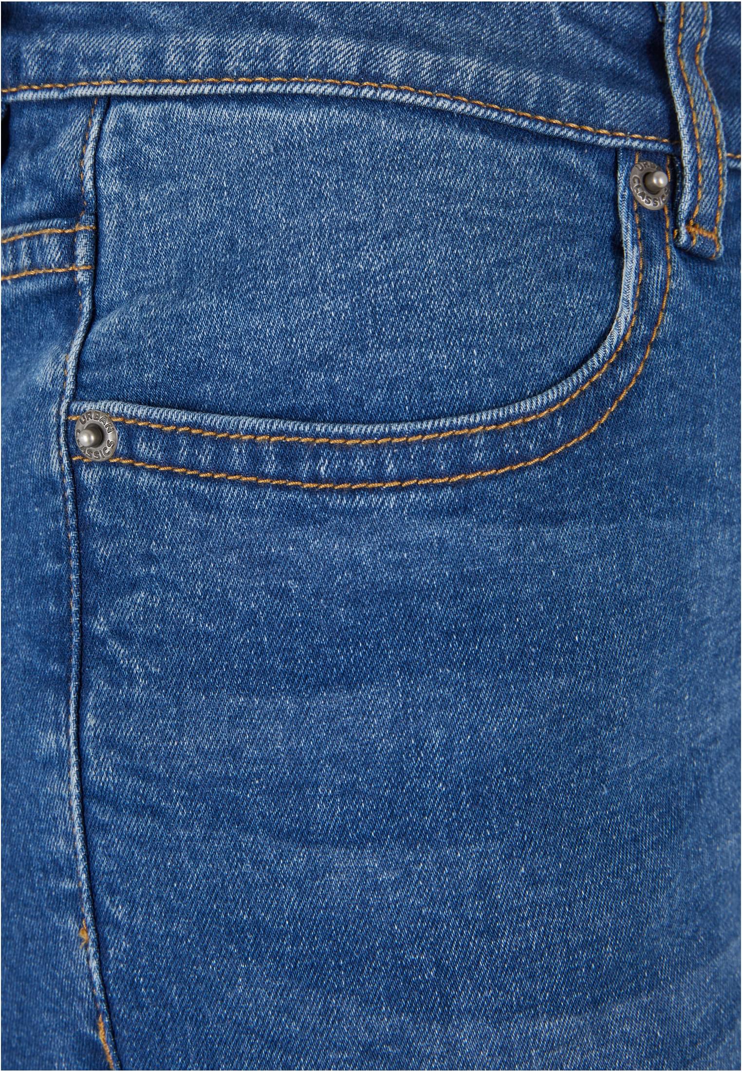 Ladies Skinny High Waist Open Hem Jeans | blue washed