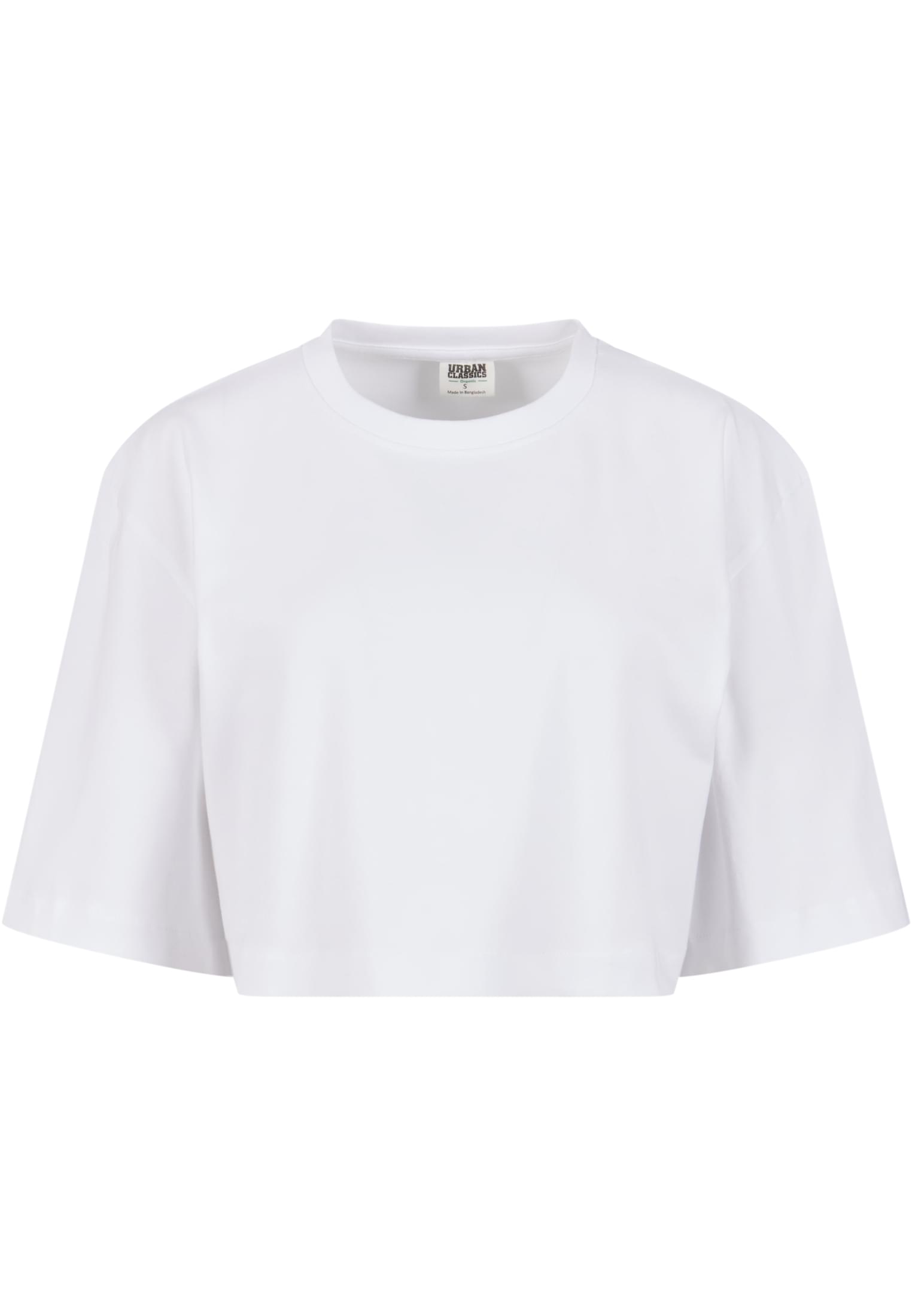 Ladies Heavy Organic Oversized Cropped Tee | white