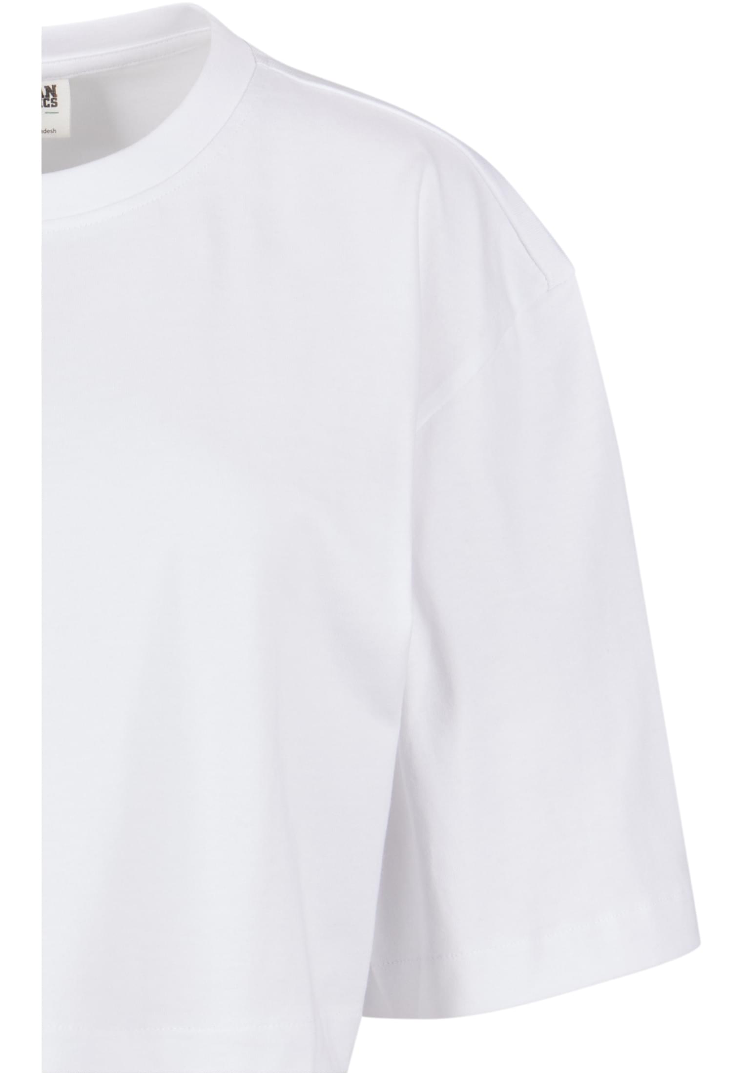 Ladies Heavy Organic Oversized Cropped Tee | white