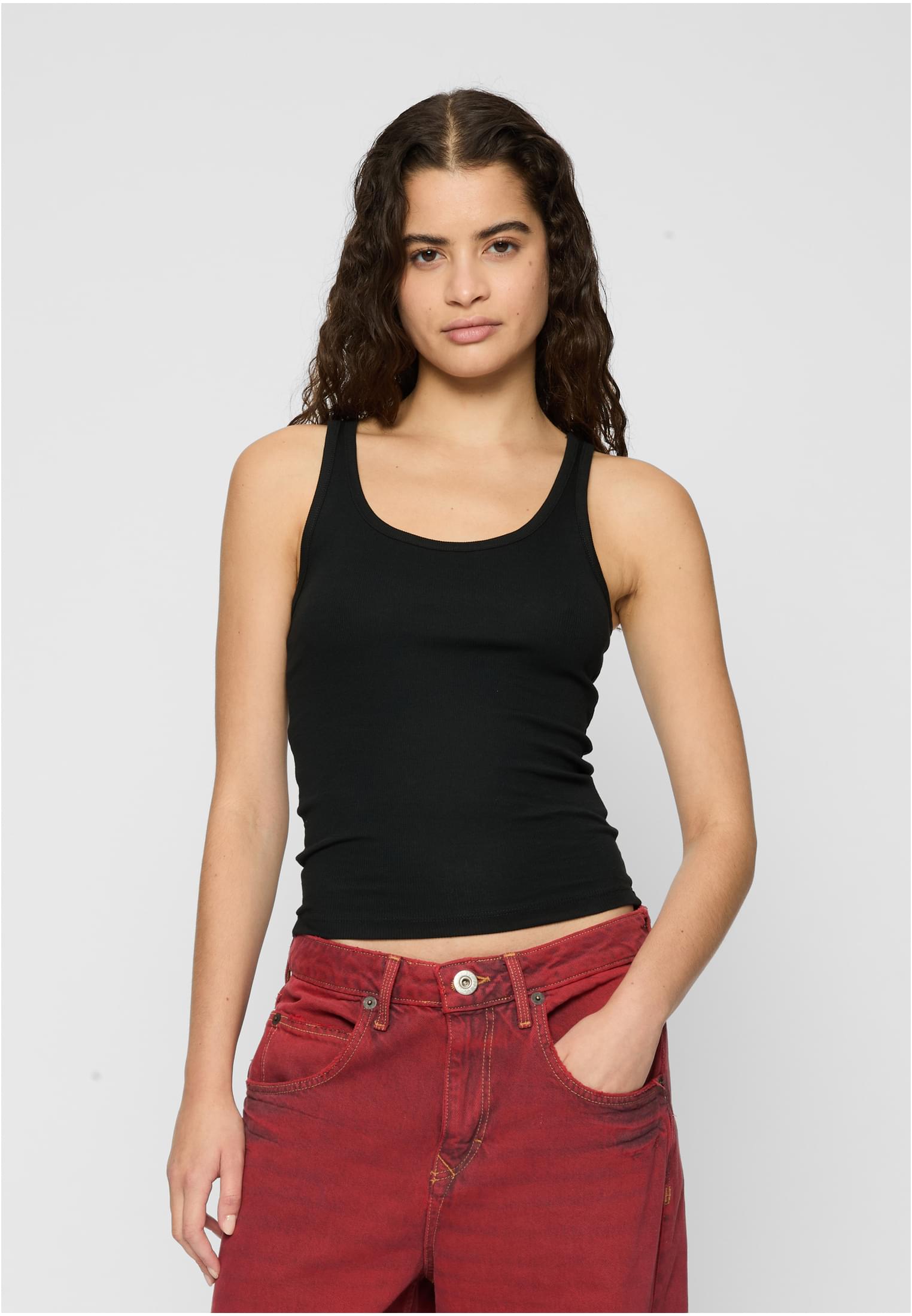 Ladies Organic Basic Rib Top 2-Pack | black+black