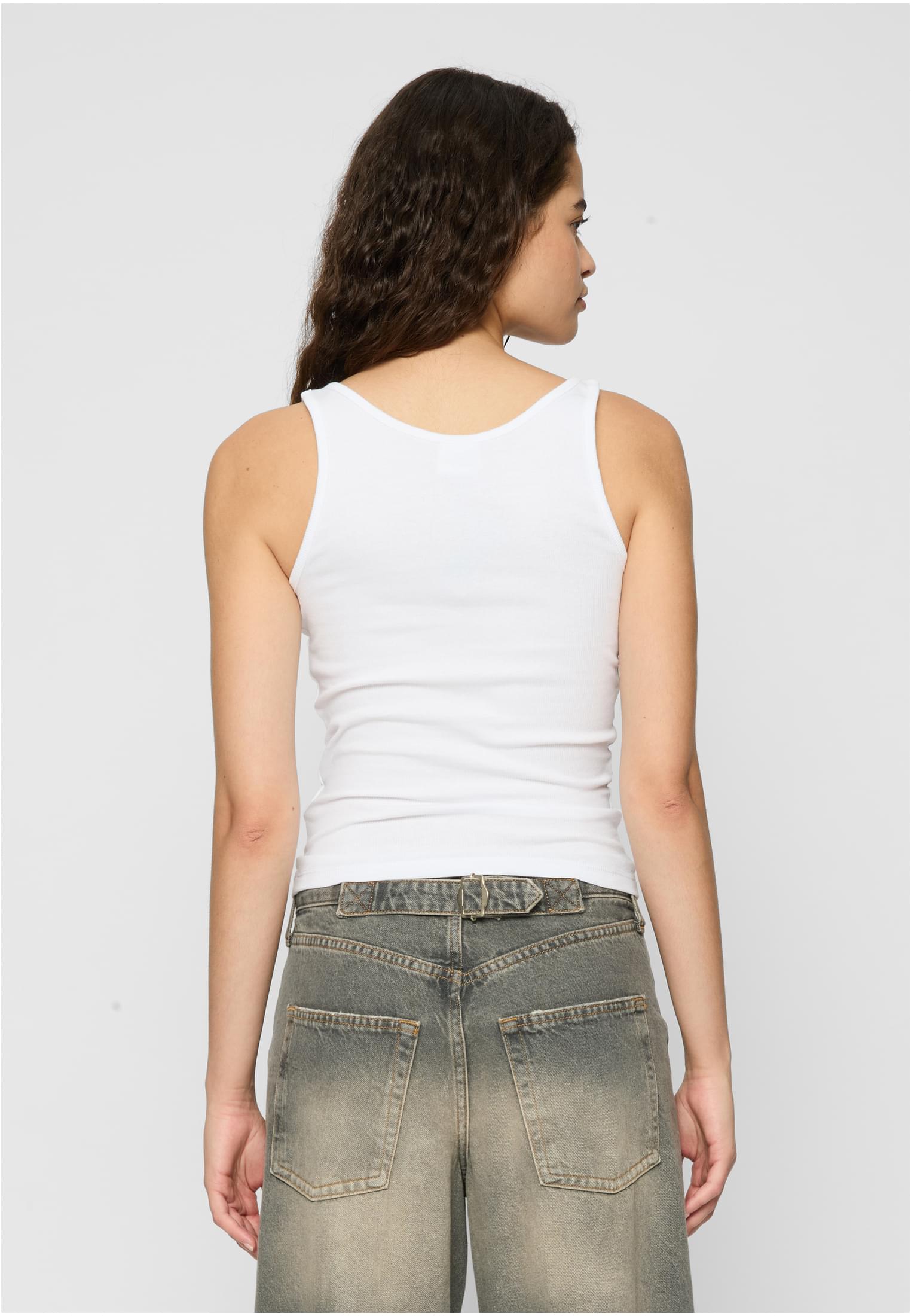 Ladies Organic Basic Rib Top 2-Pack | white+white