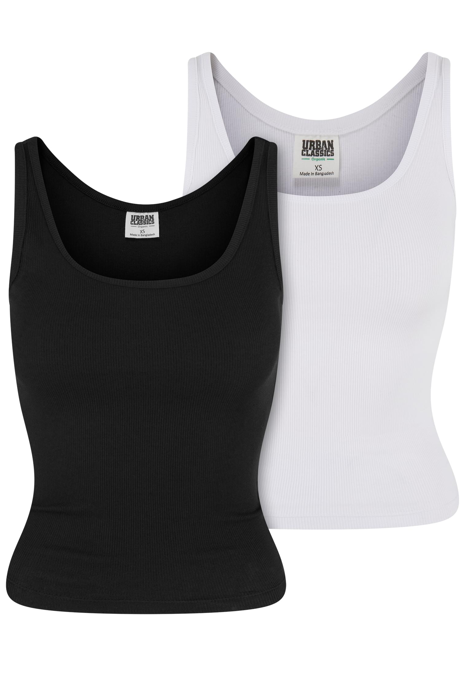 Ladies Organic Basic Rib Top 2-Pack | black+white