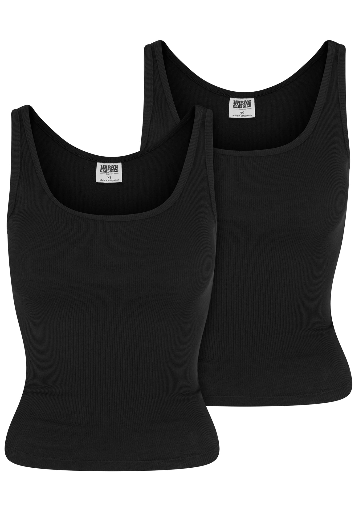 Ladies Organic Basic Rib Top 2-Pack | black+black