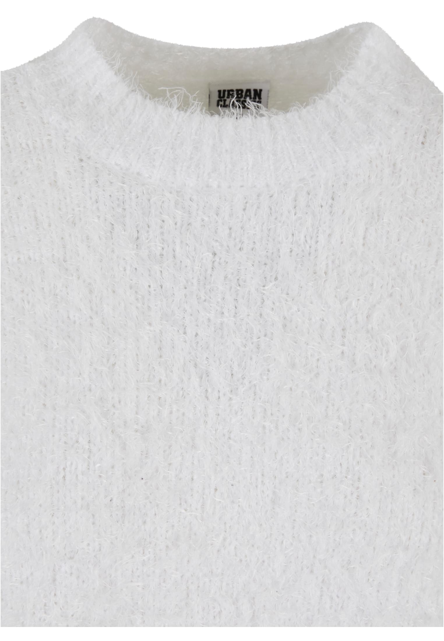 Ladies Feather Mock Neck Sweater | white