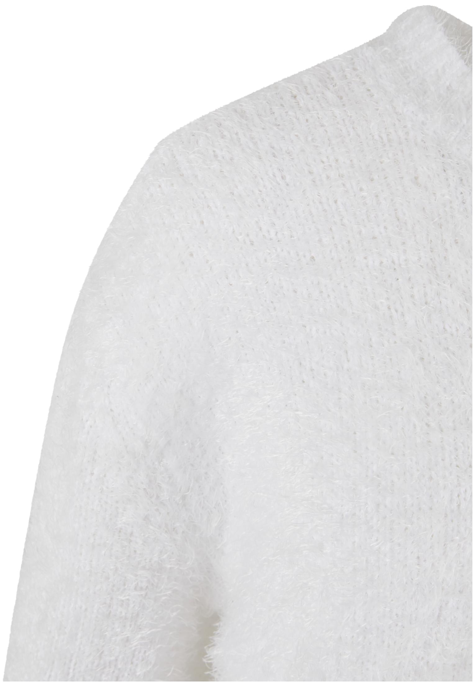 Ladies Feather Mock Neck Sweater | white