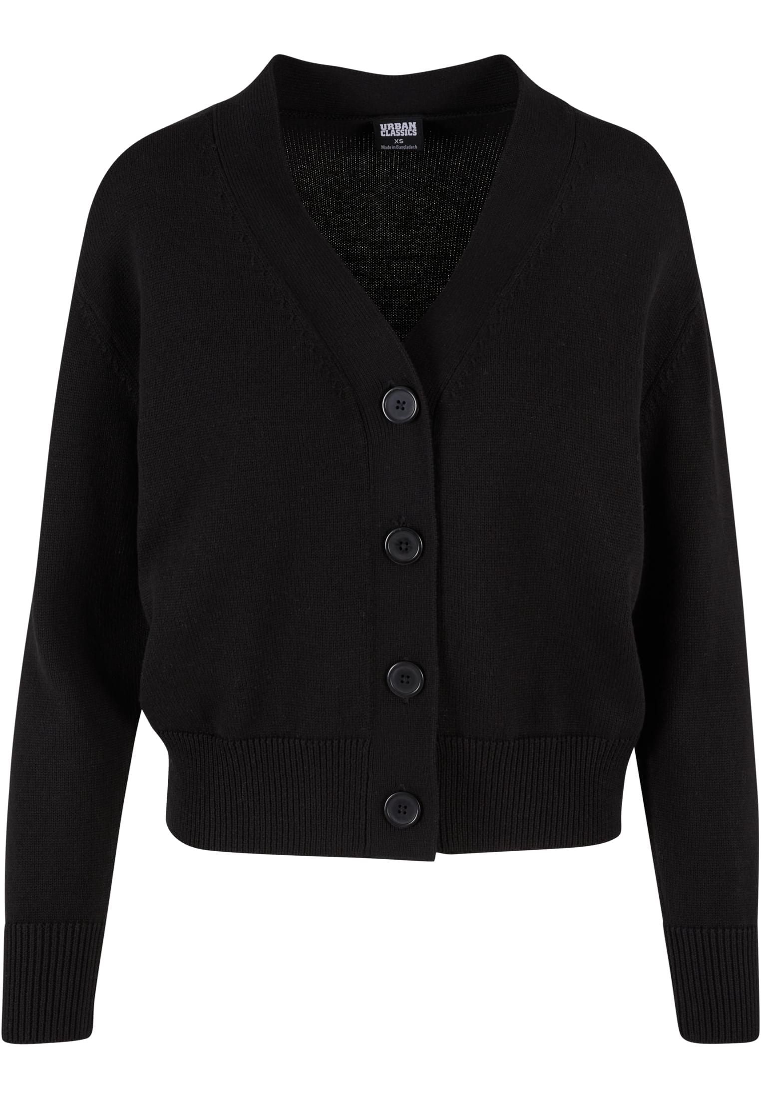 Ladies Rib Cardigan | black