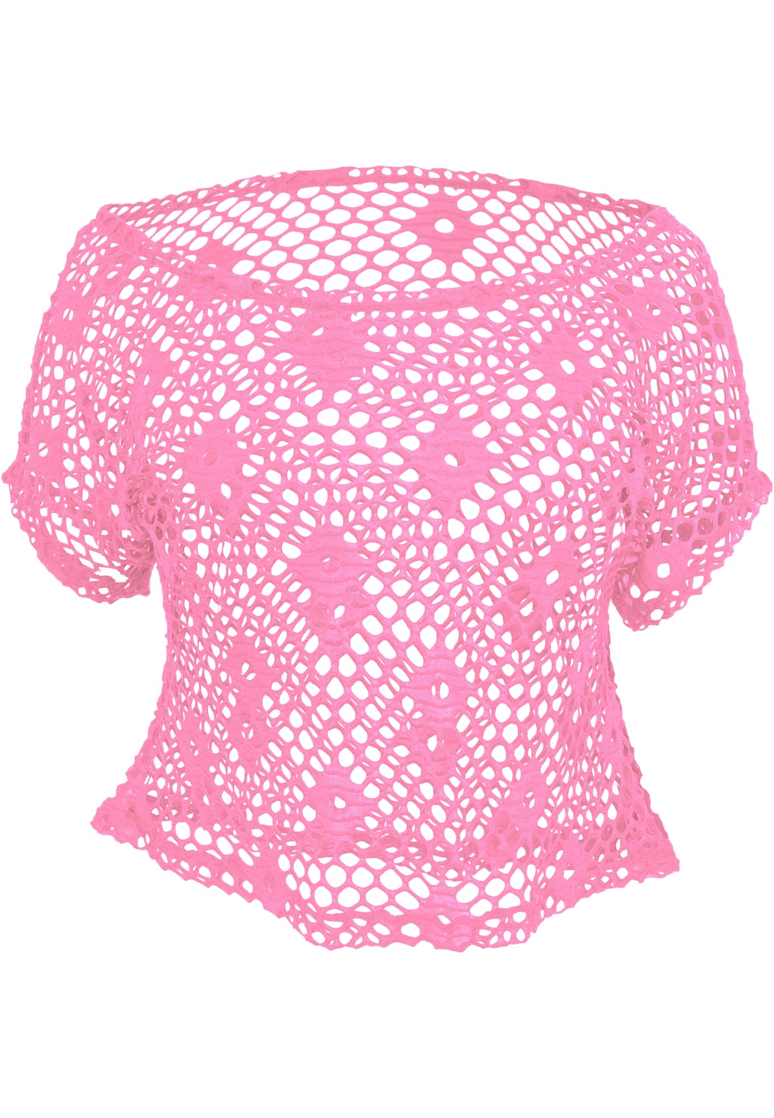 Ladies Short Mesh Top | neonpink