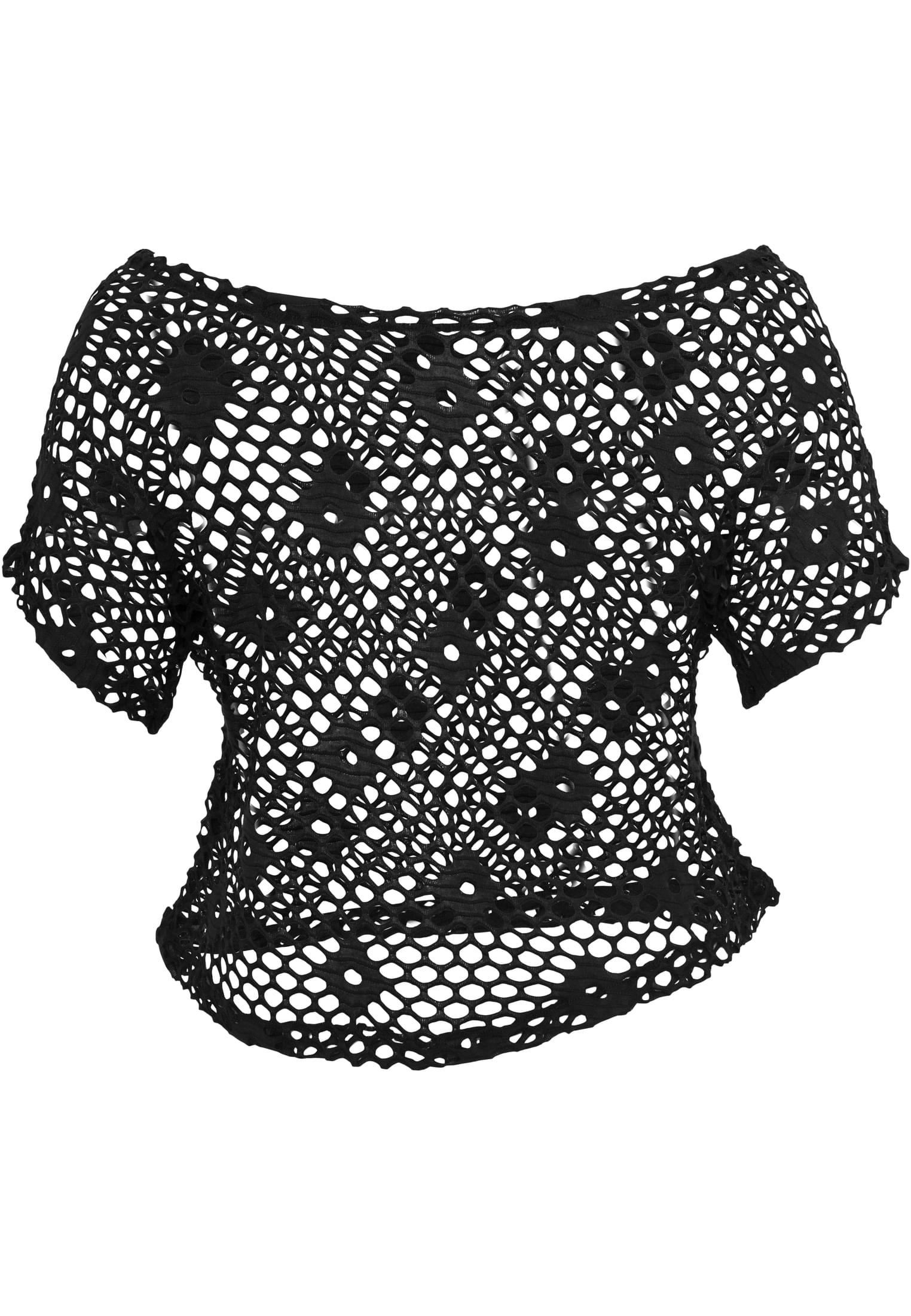 Ladies Short Mesh Top | black