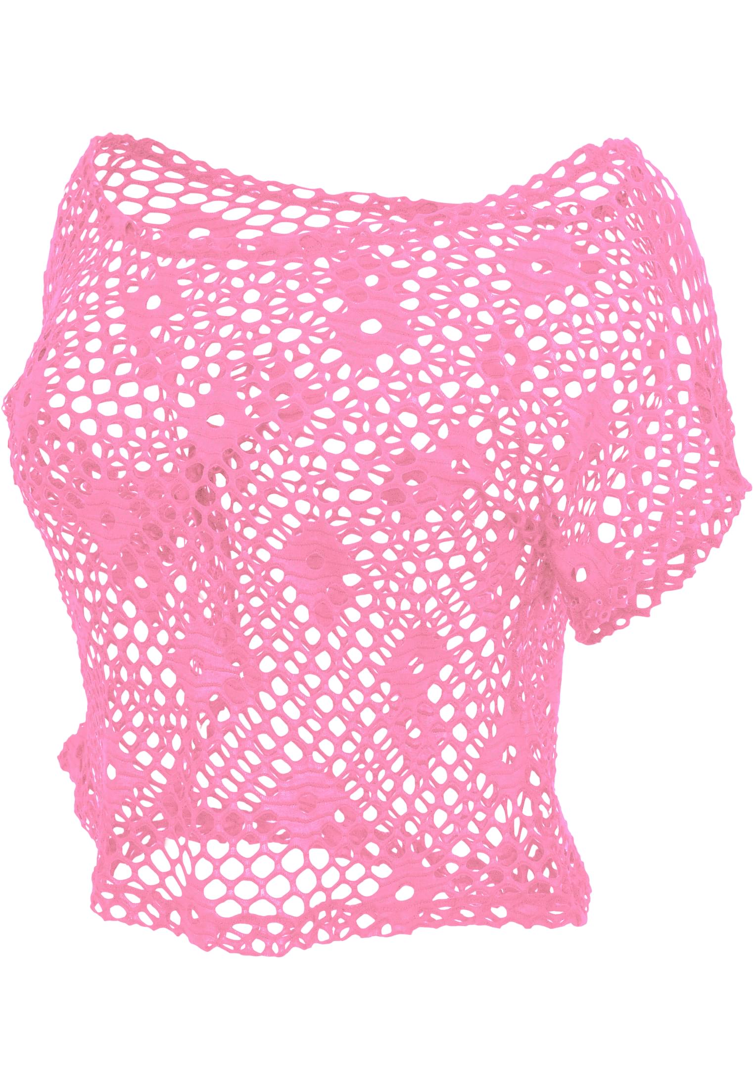 Ladies Short Mesh Top | neonpink