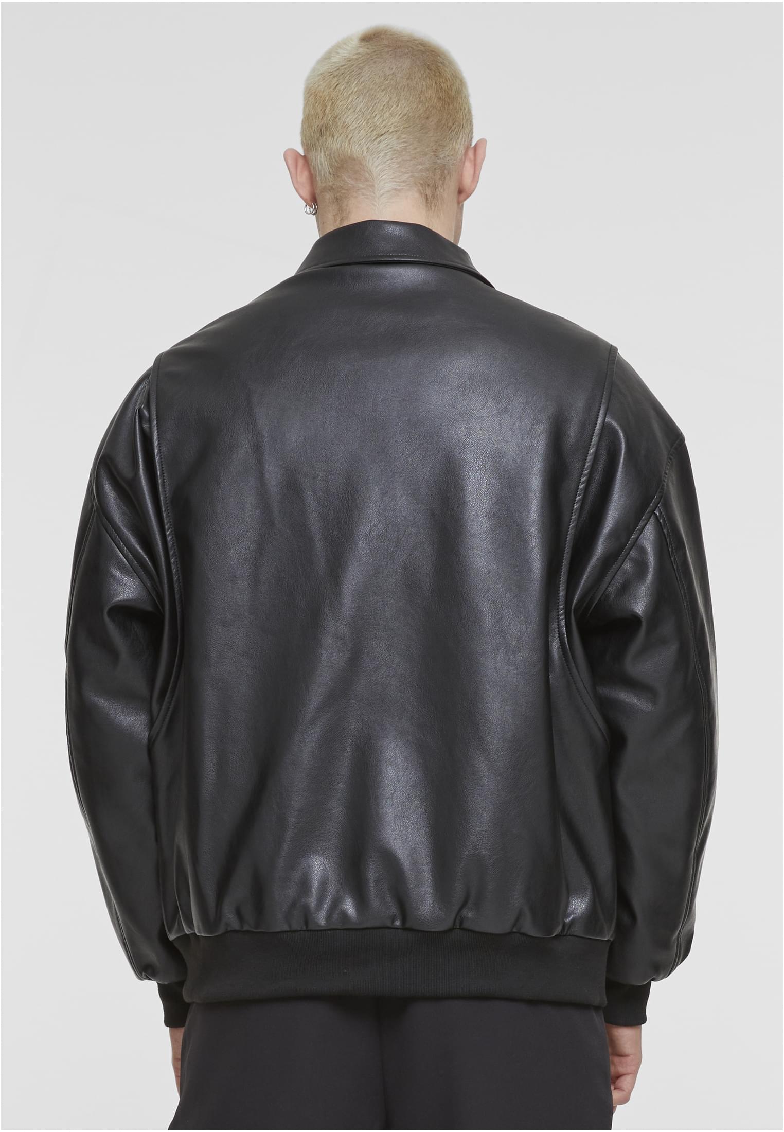 Synthetic Leather Blouson | black