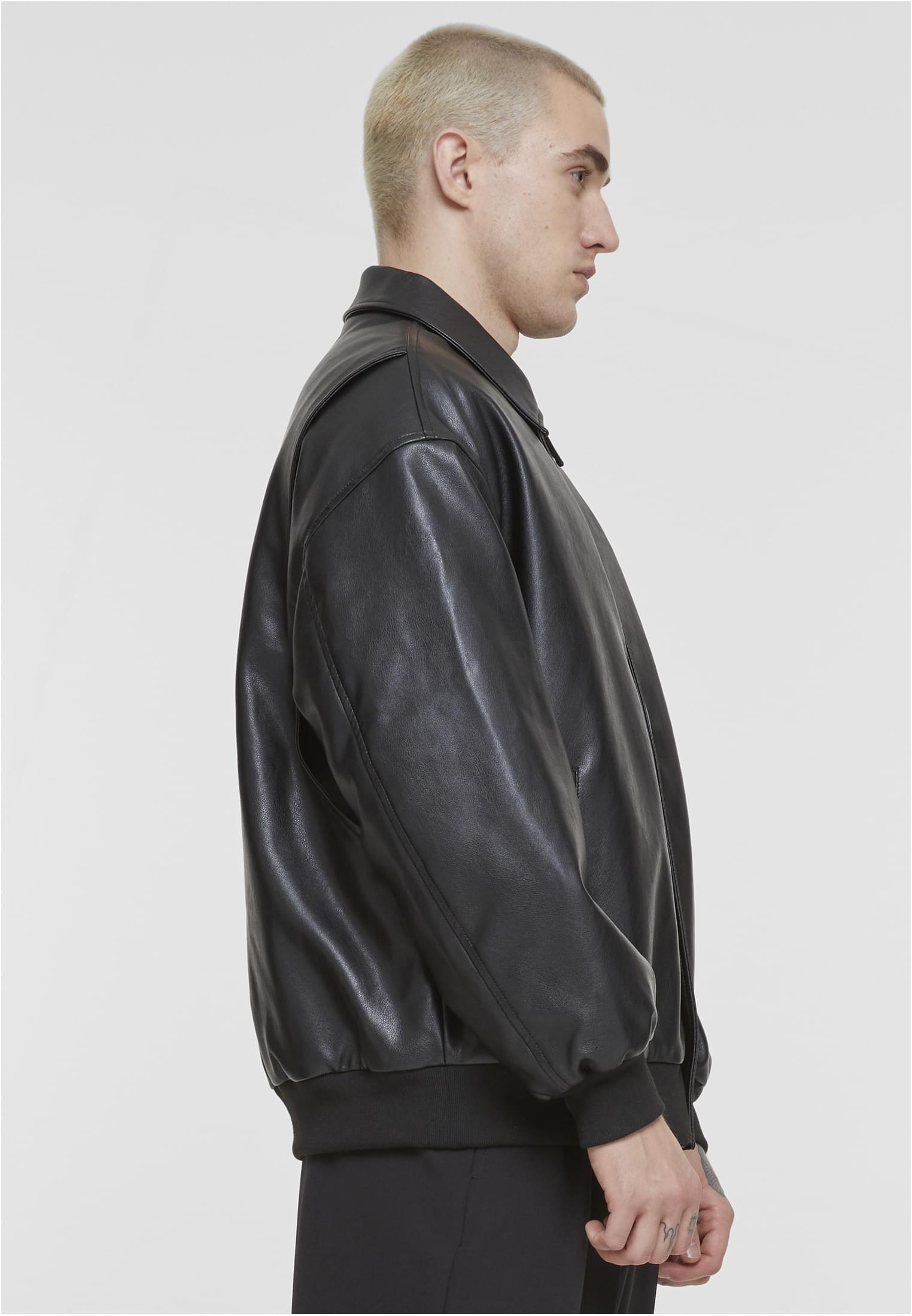 Synthetic Leather Blouson | black