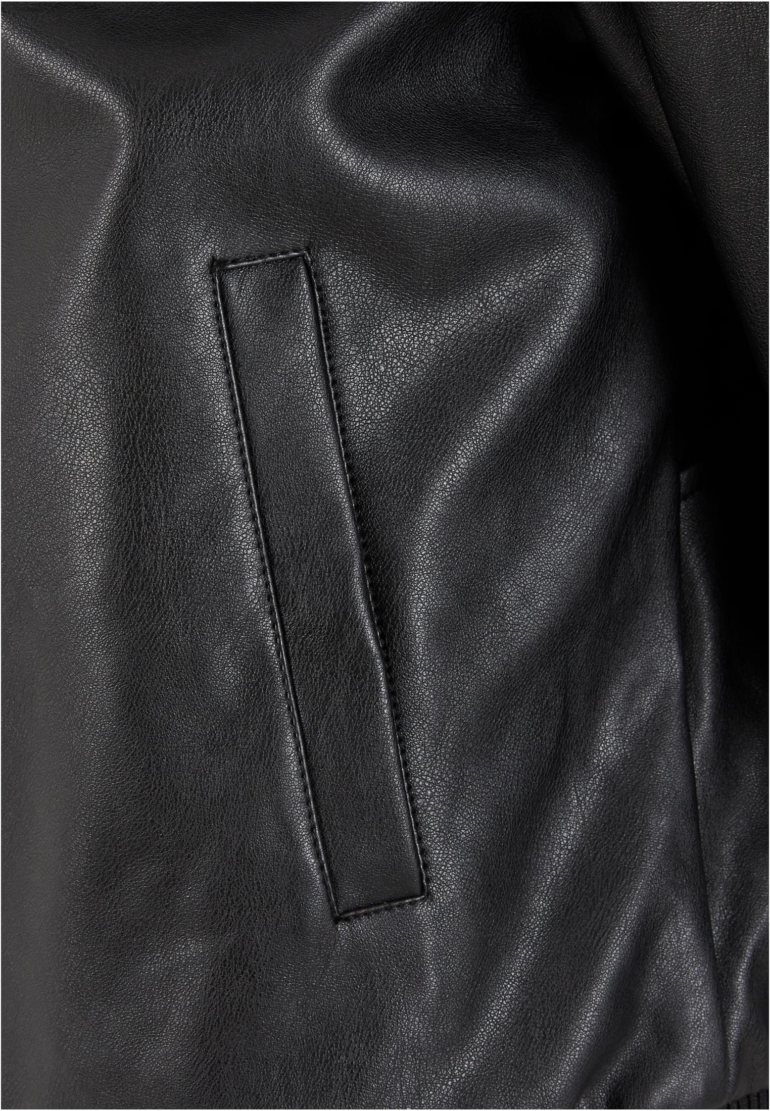 Synthetic Leather Blouson | black