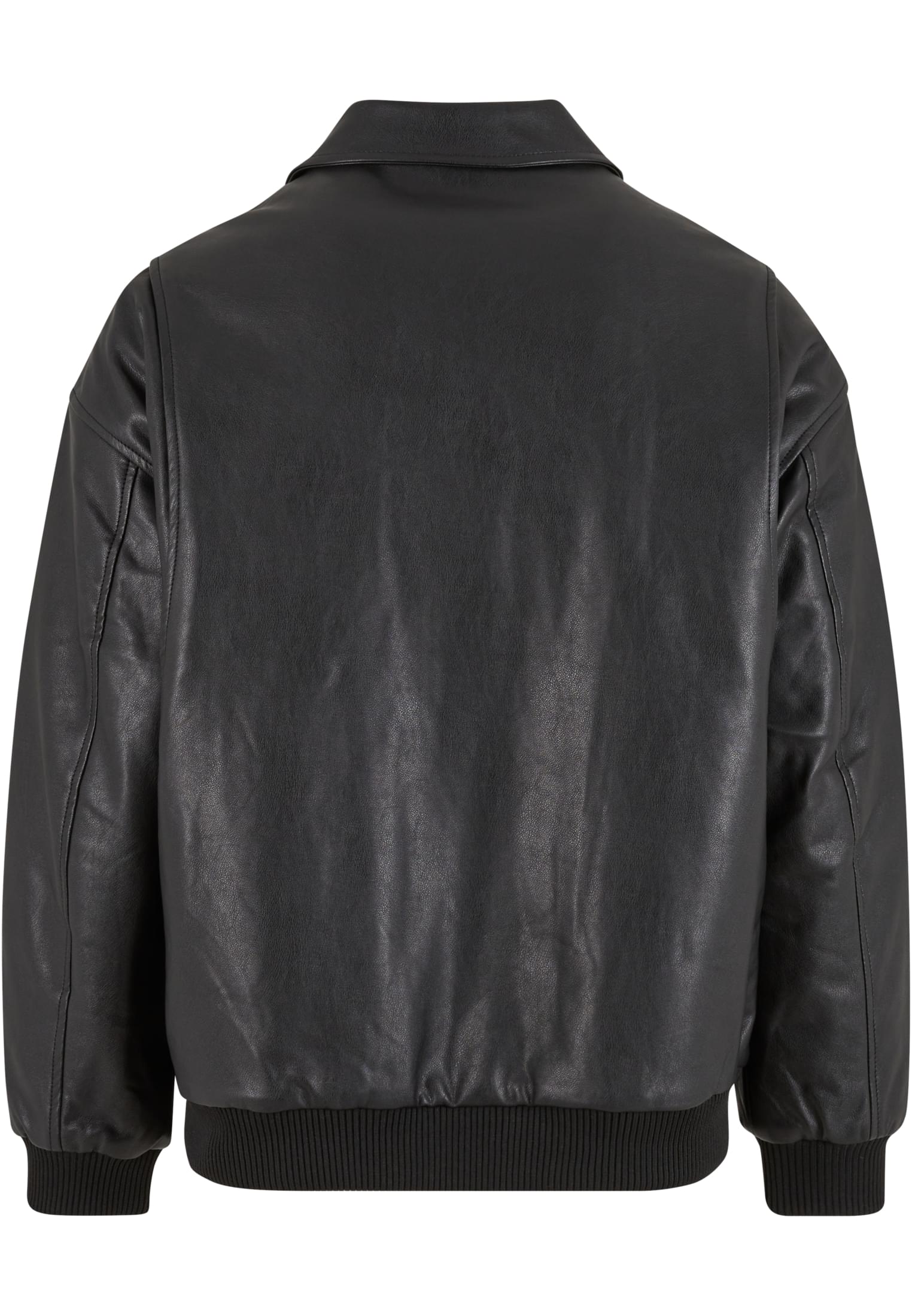 Synthetic Leather Blouson | black