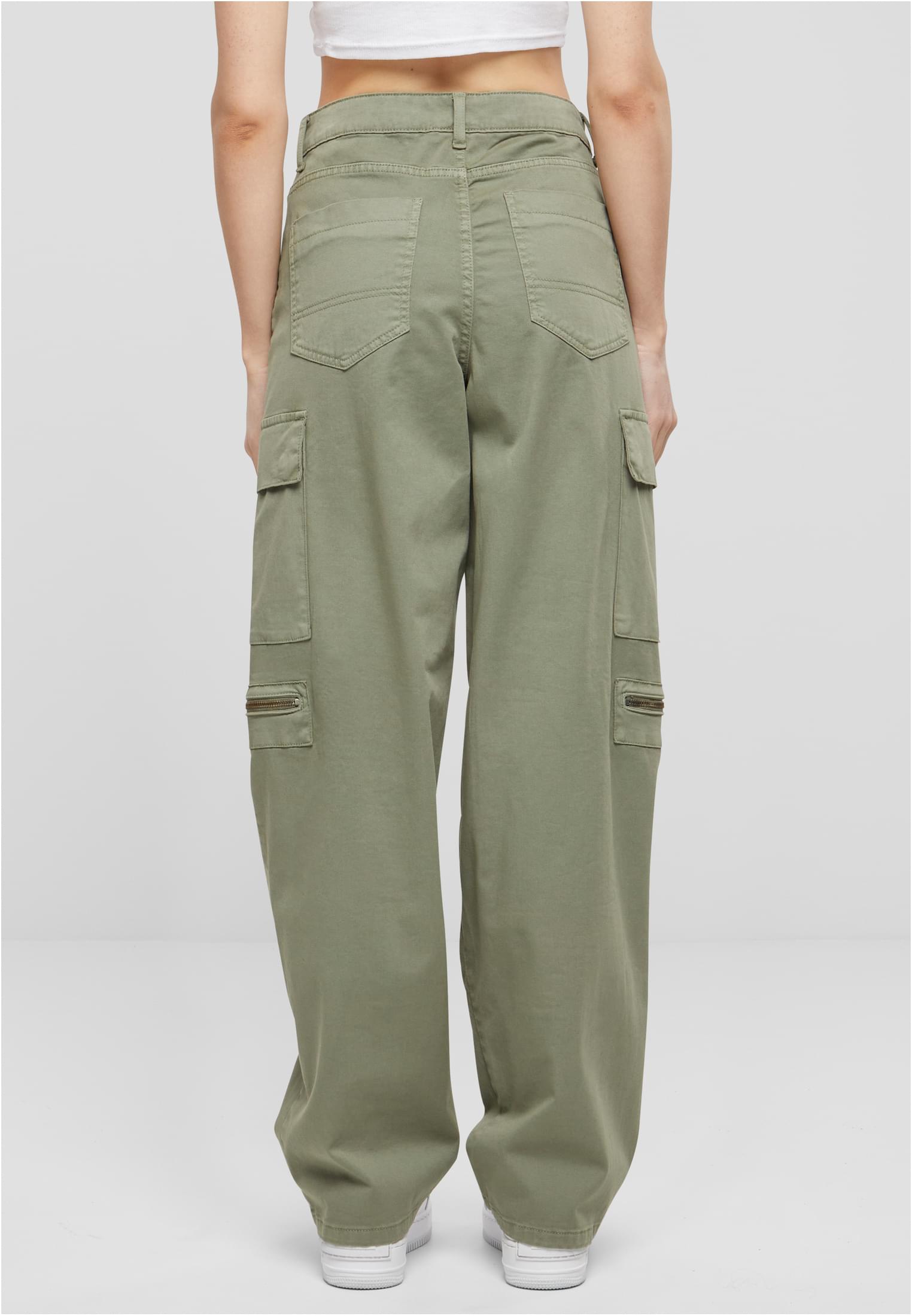 Ladies Loose Utility Stretch Twill Pants | palegreen